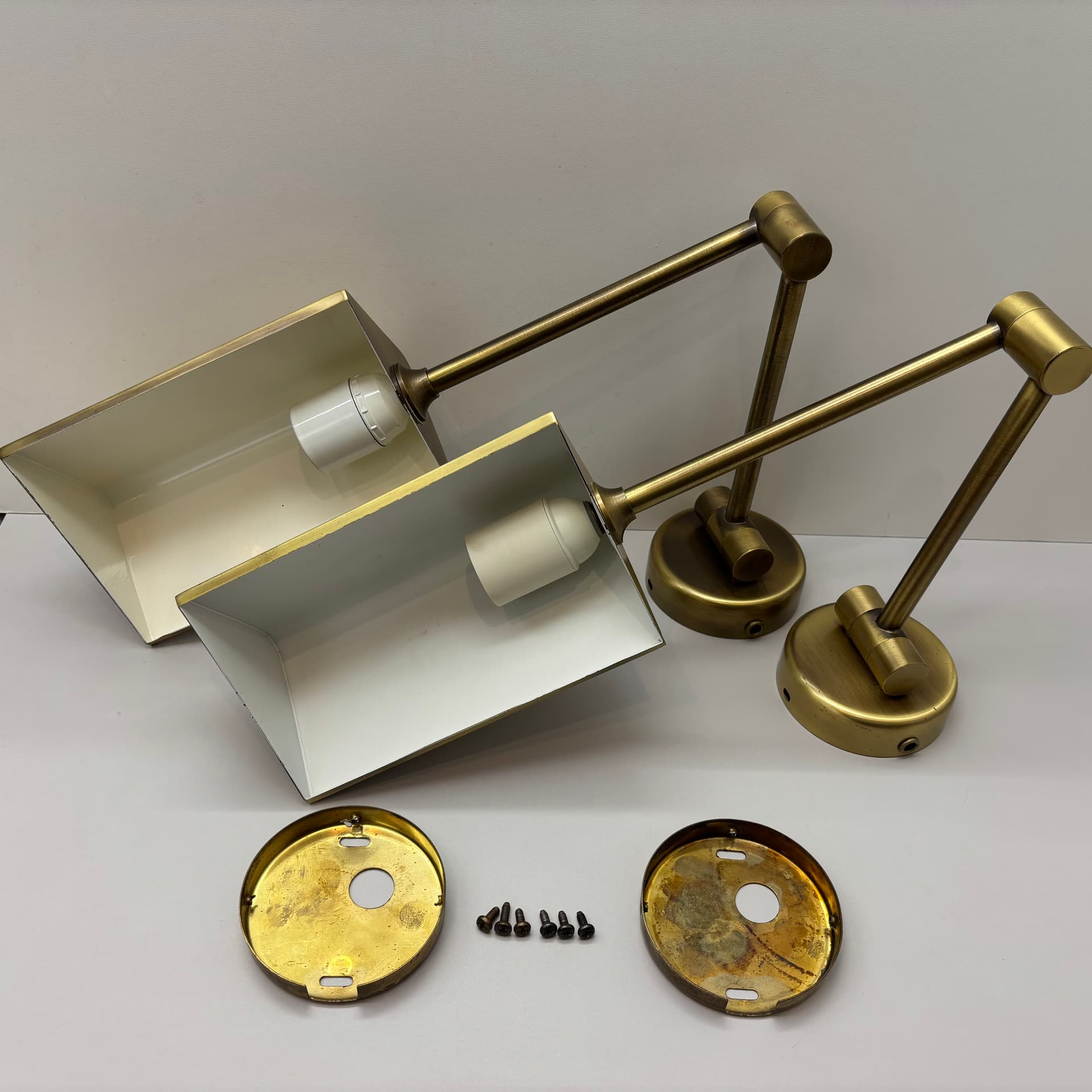 Para kinkietów, złoty, mosiądz, Niemcy, lata 70. - 197342