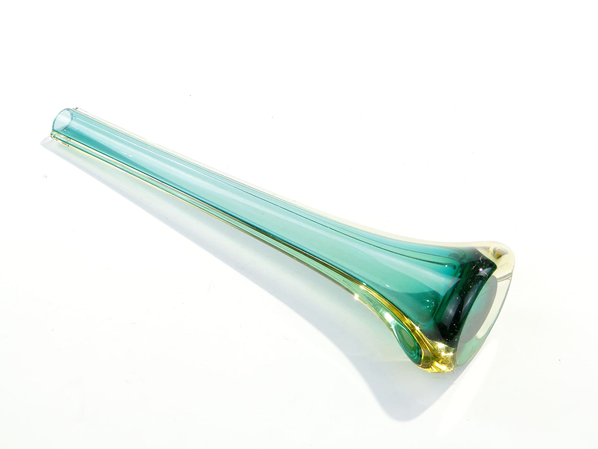 Wazon Murano, szkło turkusowe, Włochy, lata 50. - 1369