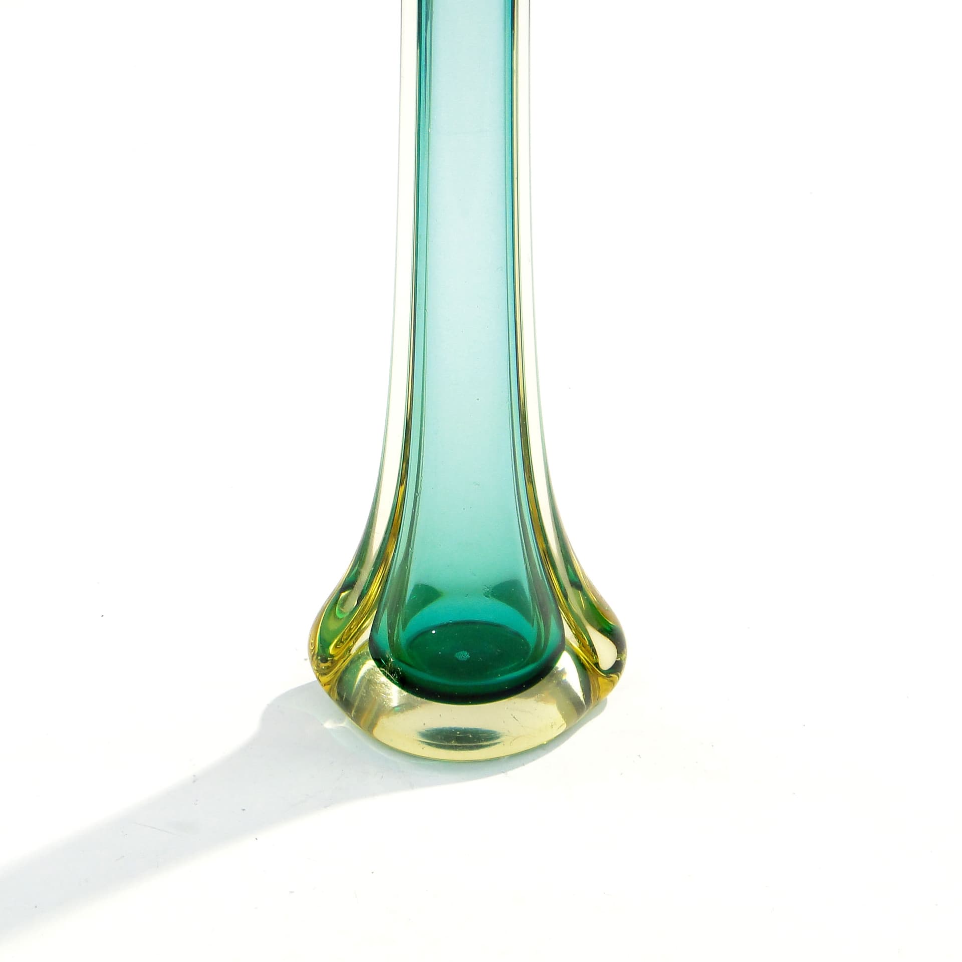 Wazon Murano, szkło turkusowe, Włochy, lata 50. - 1367