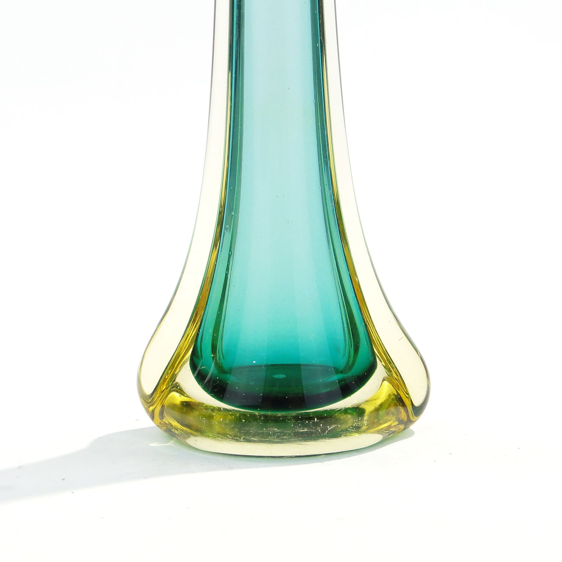 Wazon Murano, szkło turkusowe, Włochy, lata 50. - 1366