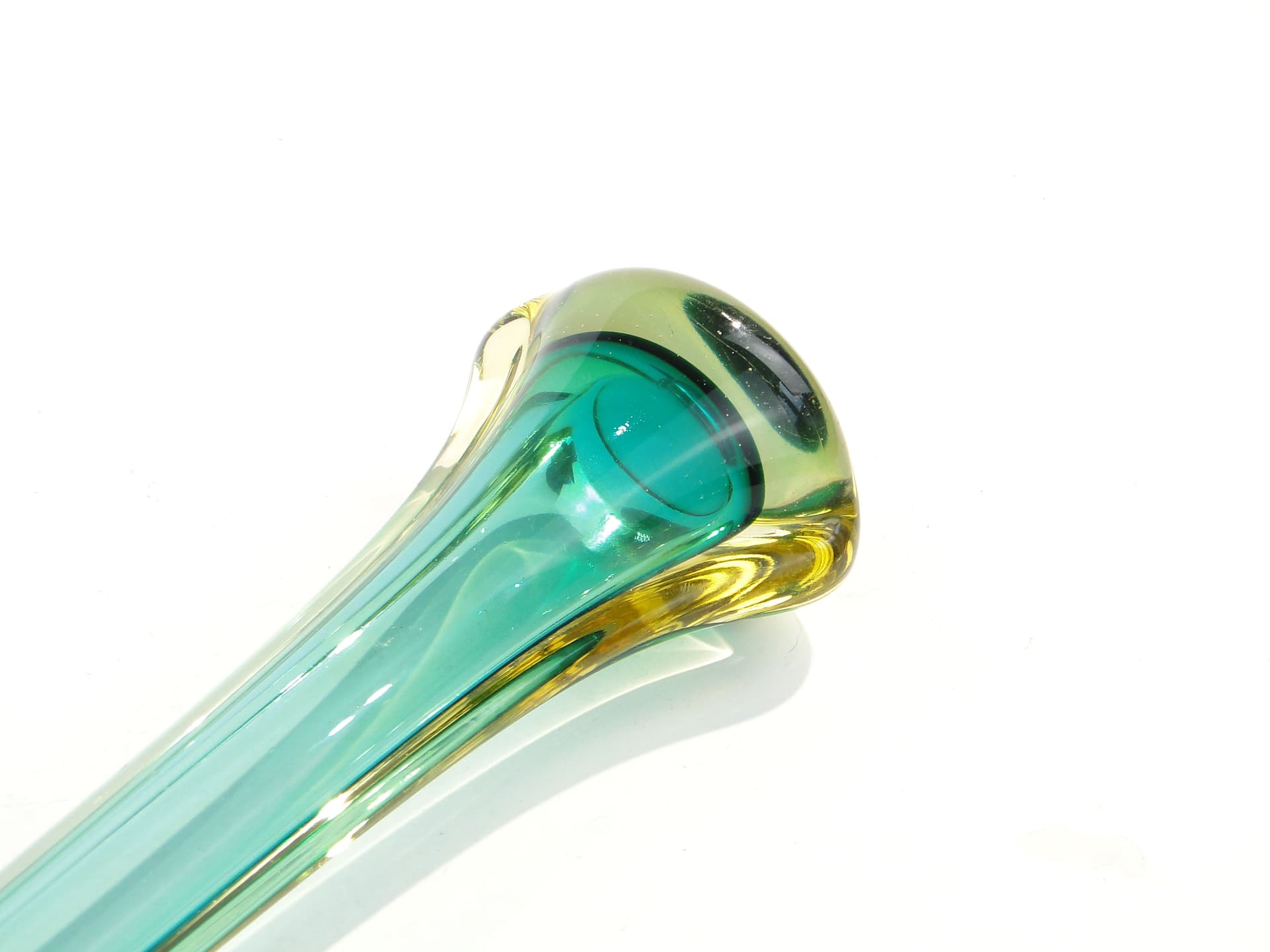 Wazon Murano, szkło turkusowe, Włochy, lata 50. - 1374