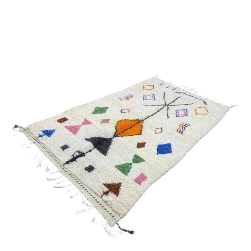 Ręcznie tkany dywan 250x150 cm, wełna, multikolor, Maroko