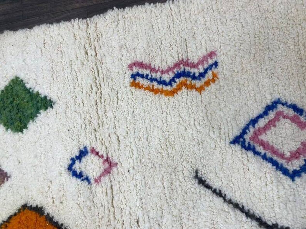 Ręcznie tkany dywan 250x150 cm, wełna, multikolor, Maroko - 197388