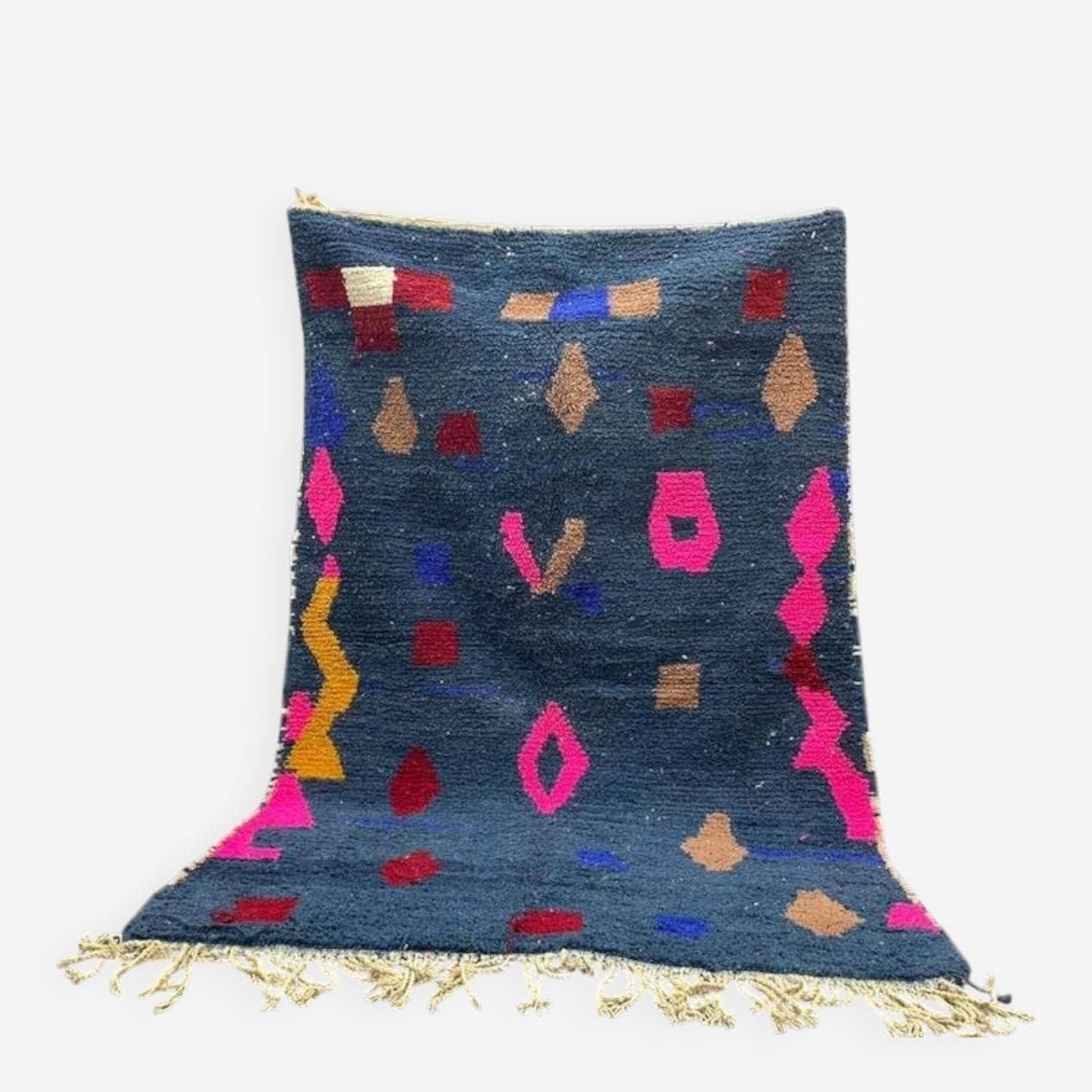 Dywan berberyjski, 250x150 cm, multikolor, wełna, Maroko - 197376