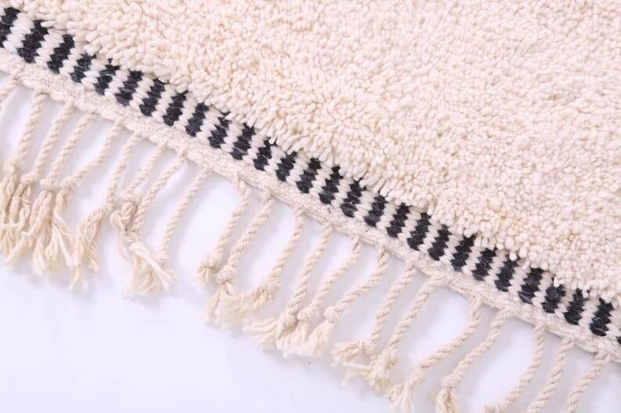 Handwoven rug 140x260 cm, wool, ivory, Morocco - 197371