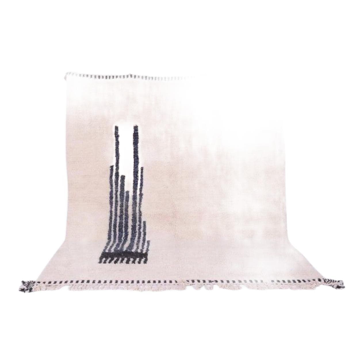 Handwoven rug 140x260 cm, wool, ivory, Morocco - 198384