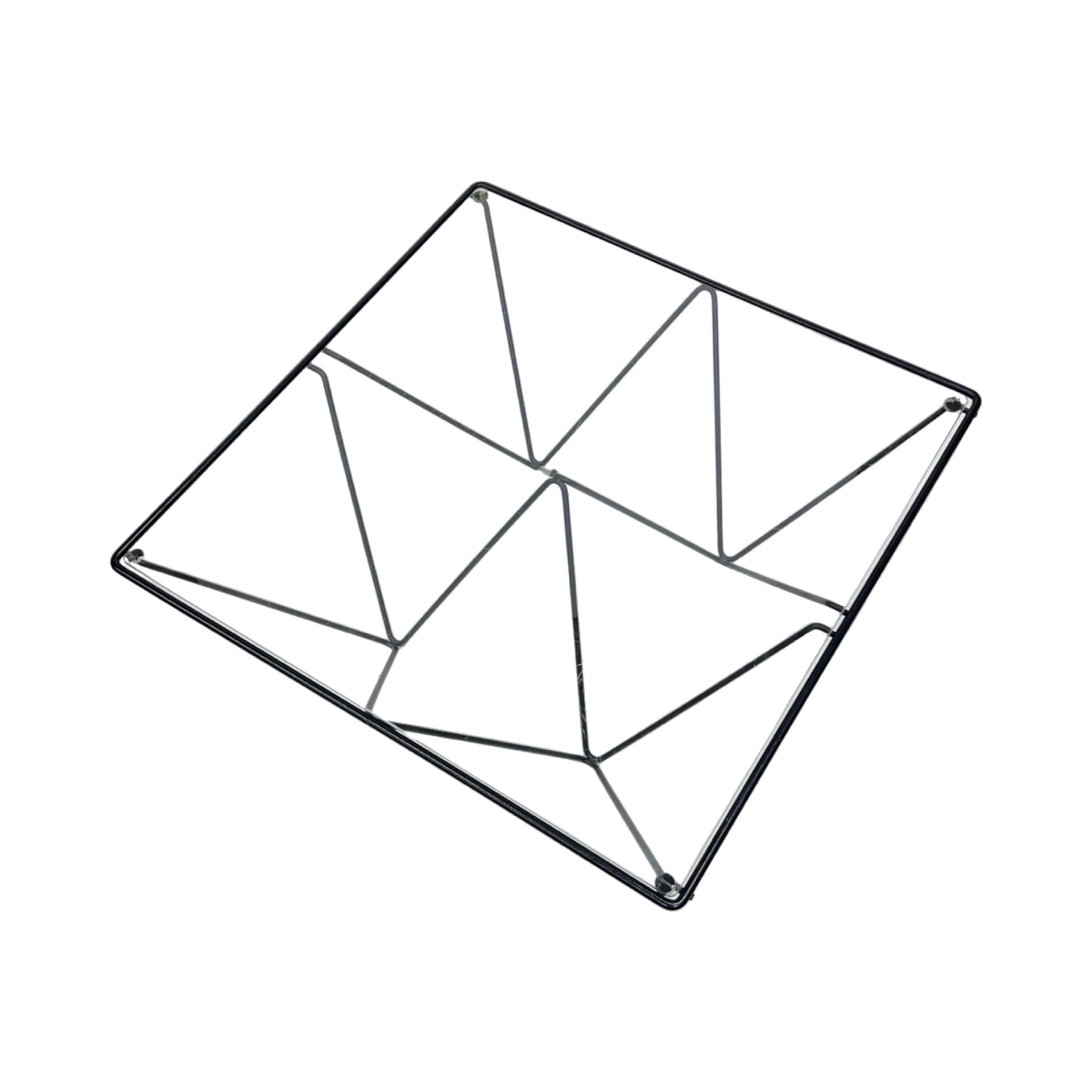 Stolik kawowy Alanda, metal czarny, szkło przezroczyste, proj. P. Piva, Włochy, lata 80. - 197457