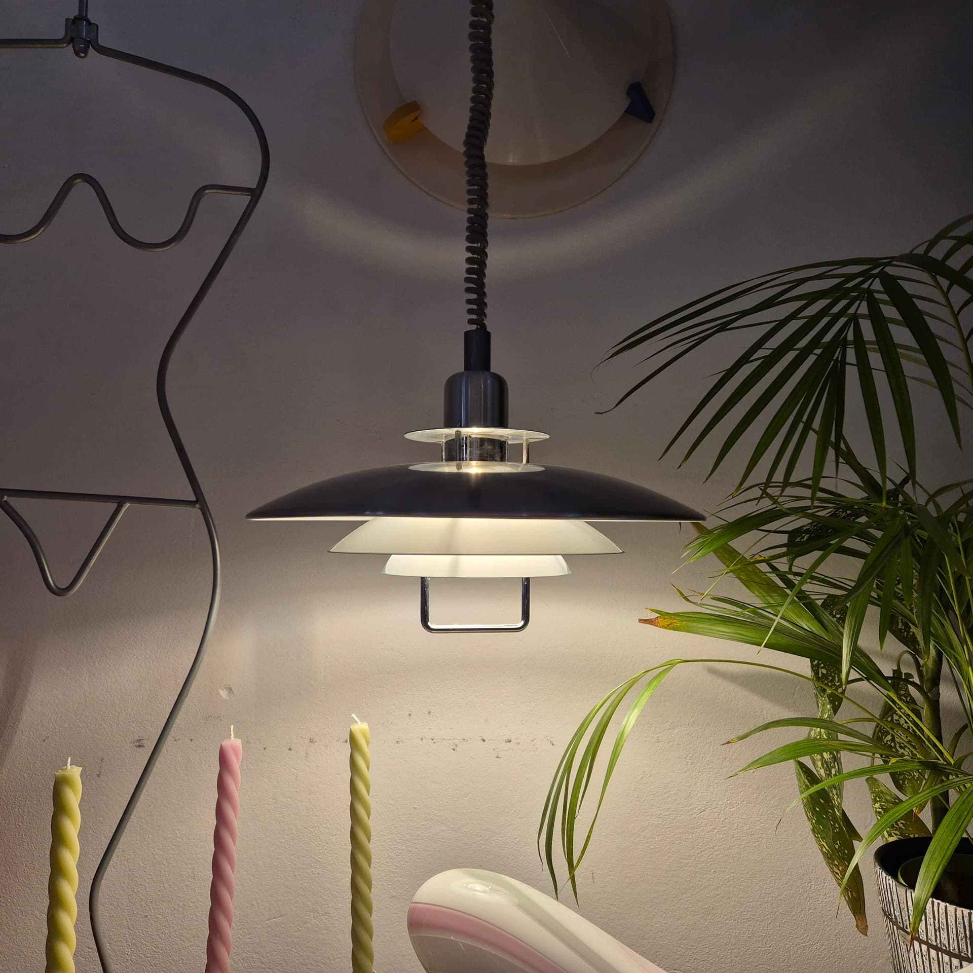 Pendant lamp Primus, silver, metal, Belid, Sweden, 1980s. - 197514