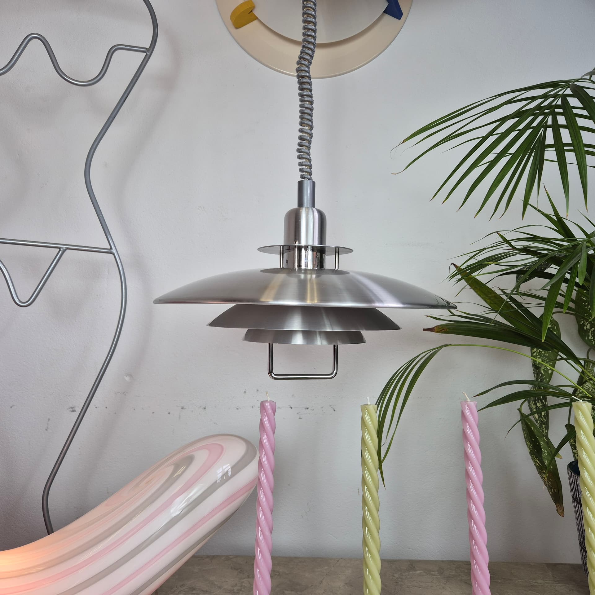 Pendant lamp Primus, silver, metal, Belid, Sweden, 1980s. - 197510