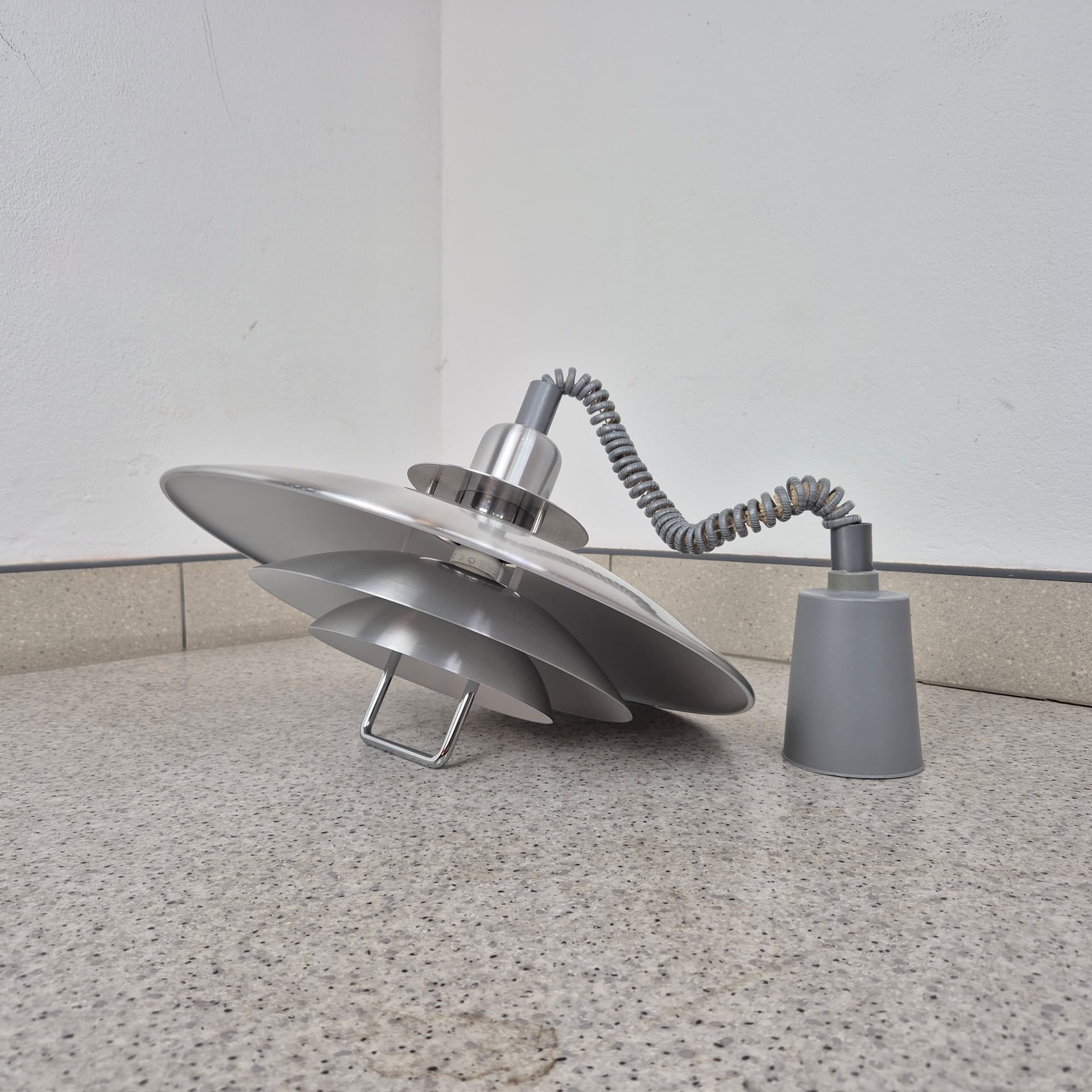 Pendant lamp Primus, silver, metal, Belid, Sweden, 1980s. - 197512