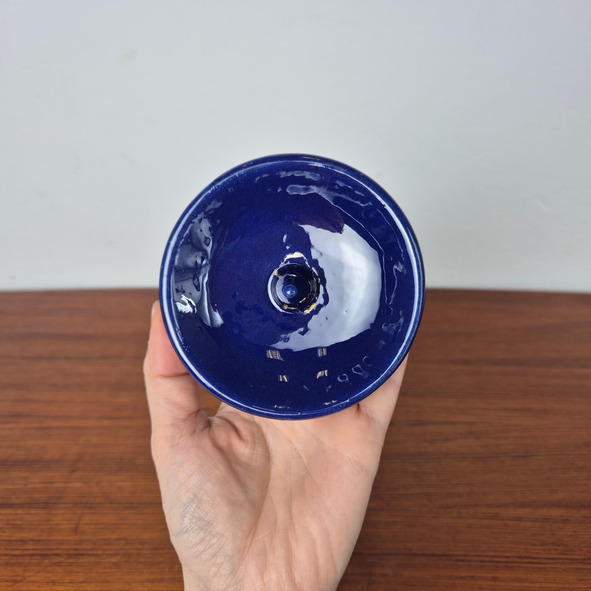 Świecznik Venus, niebieski, ceramika, Niemcy, lata 60. - 197592