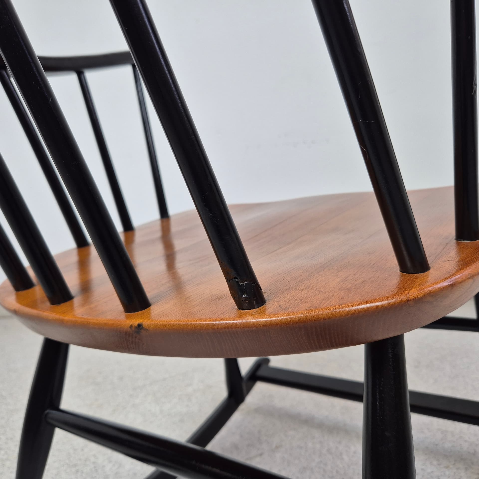 Fotel bujany Grandessa, drewno czarny, proj. L. Larsson, Szwecja, lata 60. - 197648