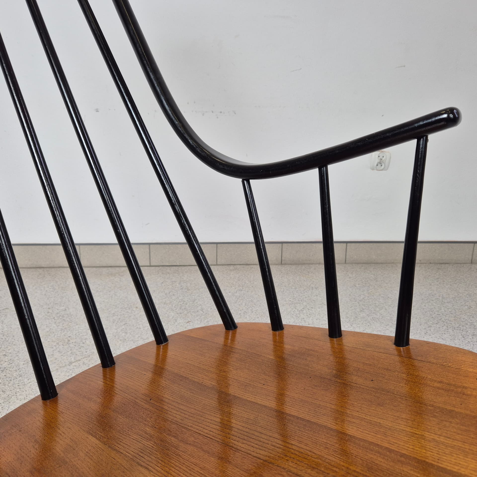 Fotel bujany Grandessa, drewno czarny, proj. L. Larsson, Szwecja, lata 60. - 197652