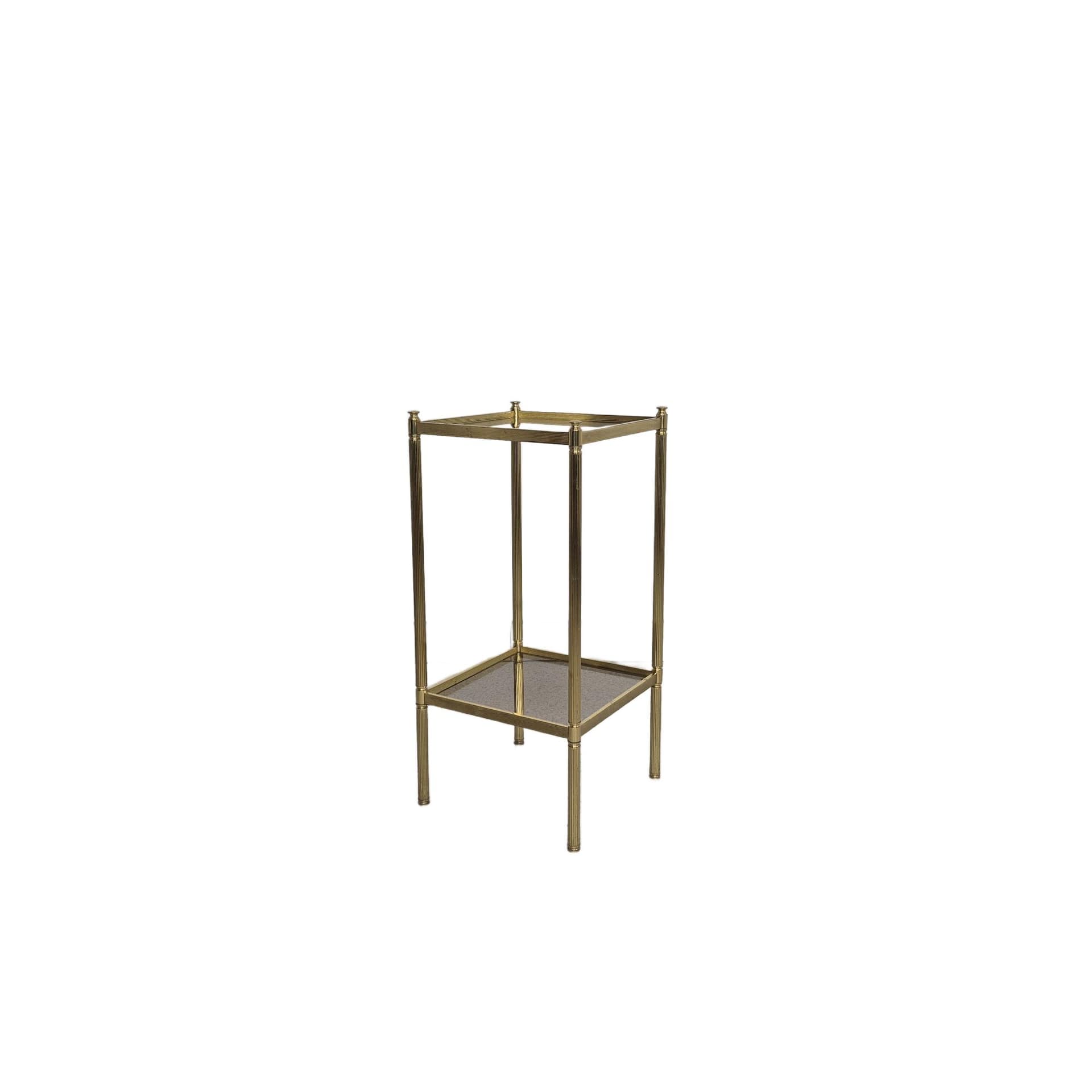 Kwietnik Modernistyczny, złoty, mosiądz, szkło, lata 70.