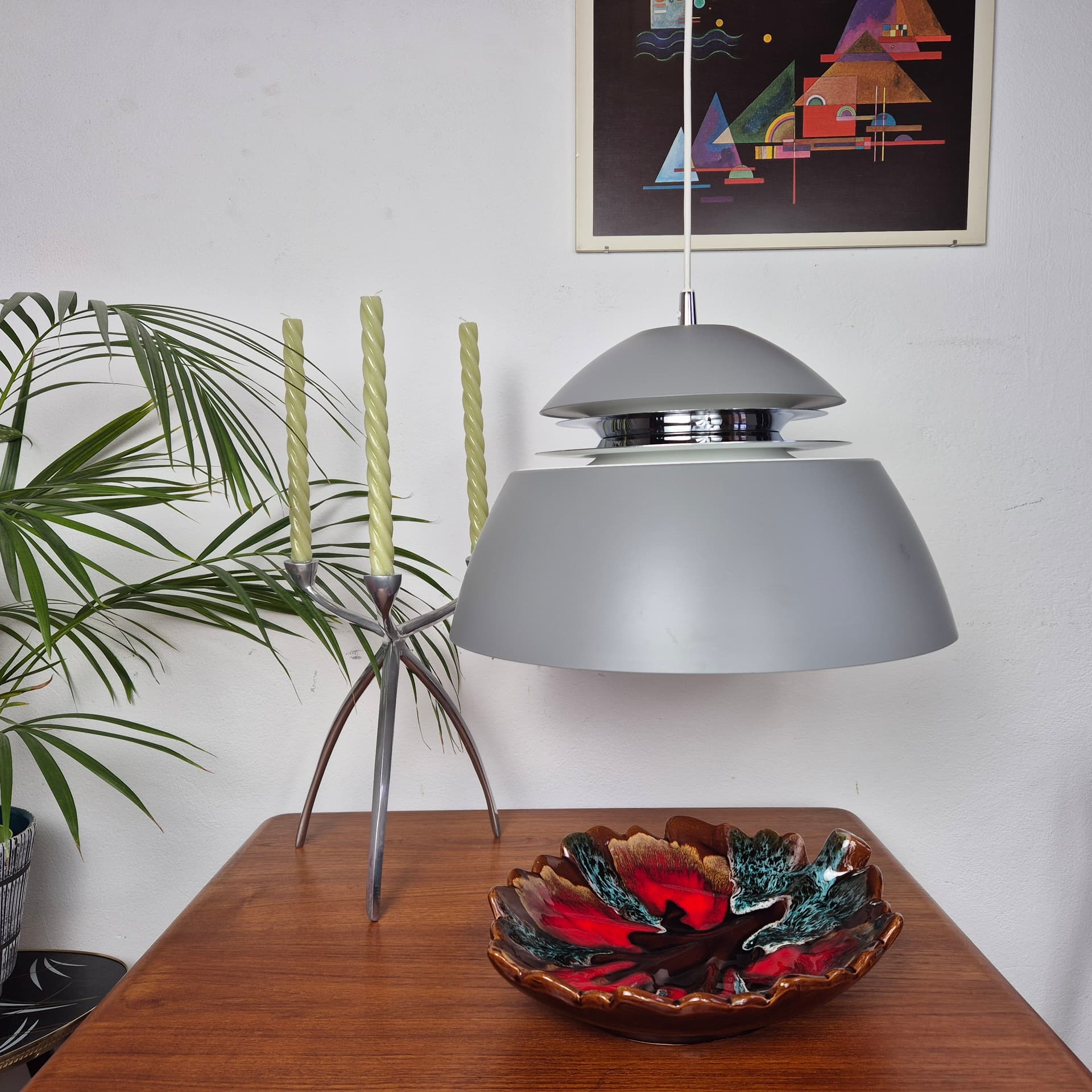 Pendant lamp Avalon, grey, metal, Belid, Sweden, early 20th c. - 197734