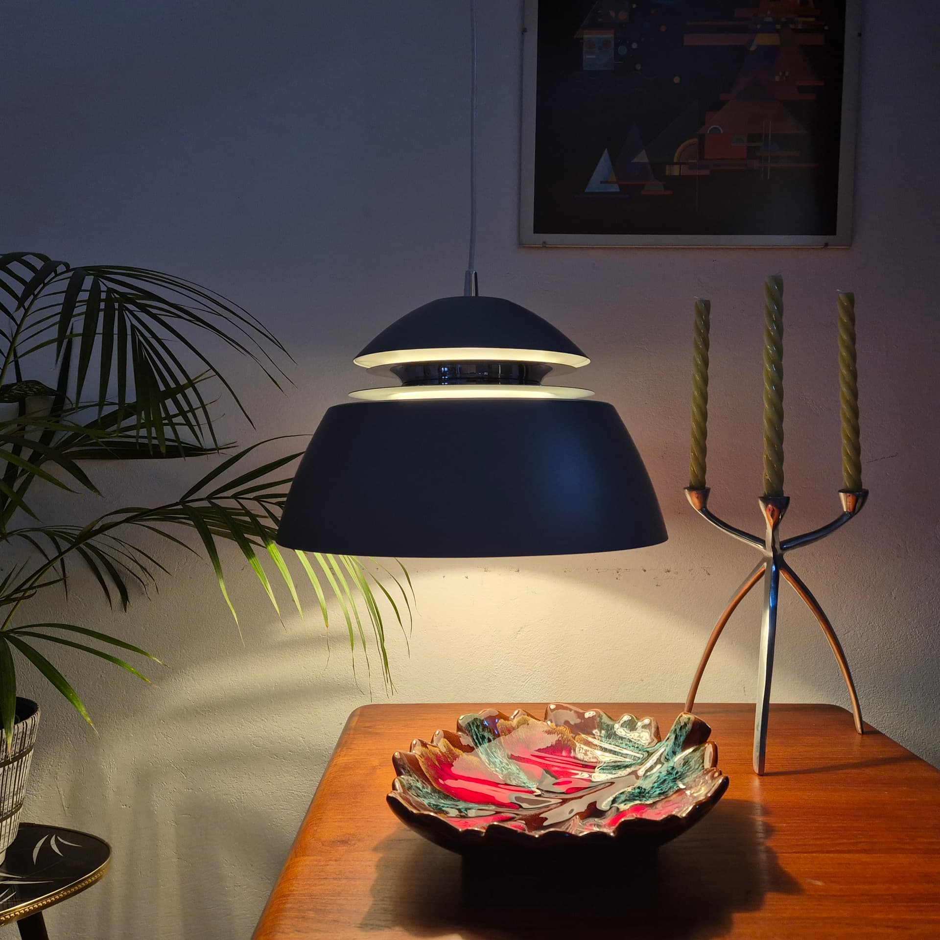 Pendant lamp Avalon, grey, metal, Belid, Sweden, early 20th c. - 197731