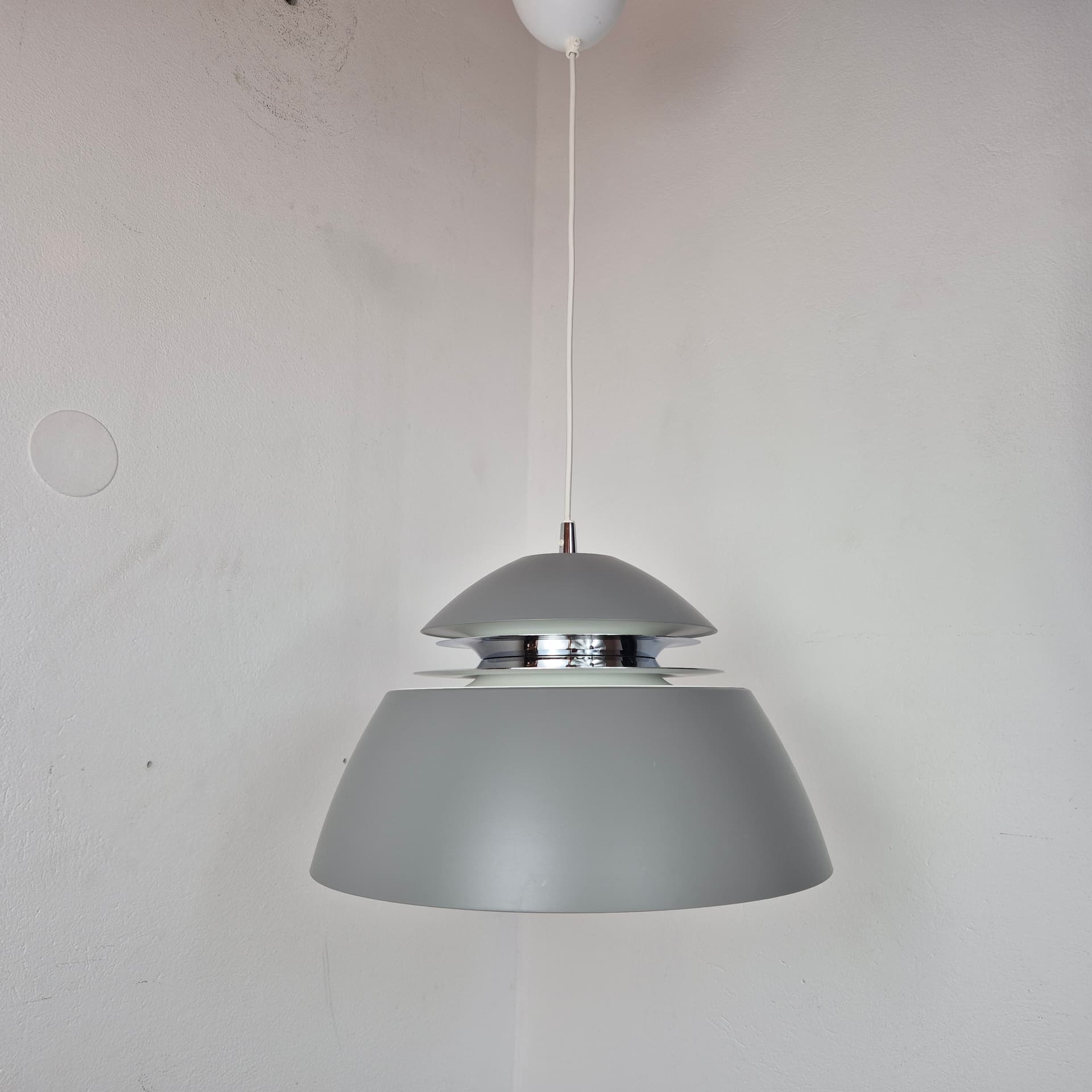 Pendant lamp Avalon, grey, metal, Belid, Sweden, early 20th c. - 197725