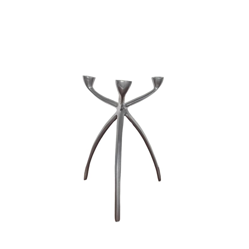 Świecznik De Bijenkorf, srebrny, aluminium, Holandia, lata 70.