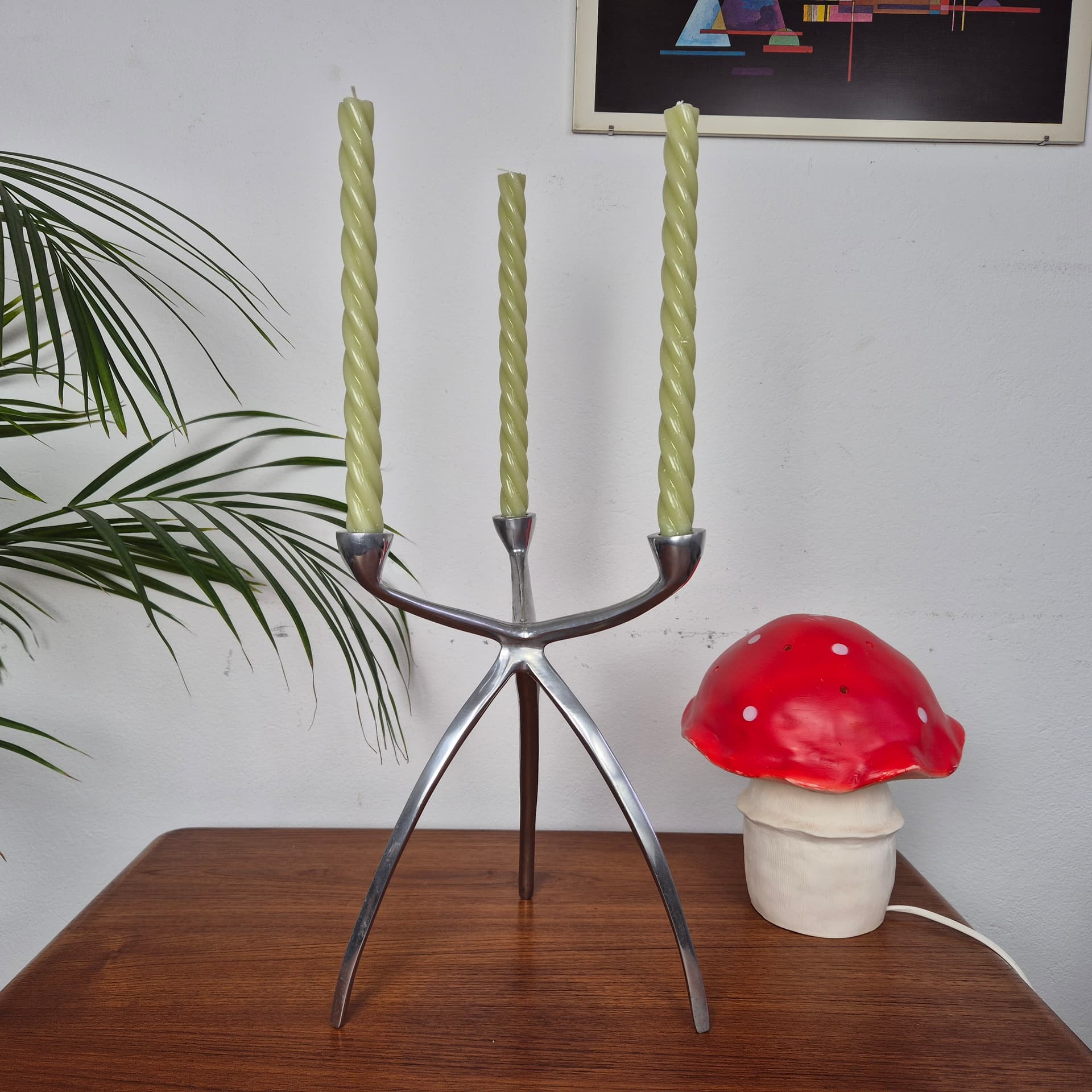 Świecznik De Bijenkorf, srebrny, aluminium, Holandia, lata 70. - 197761