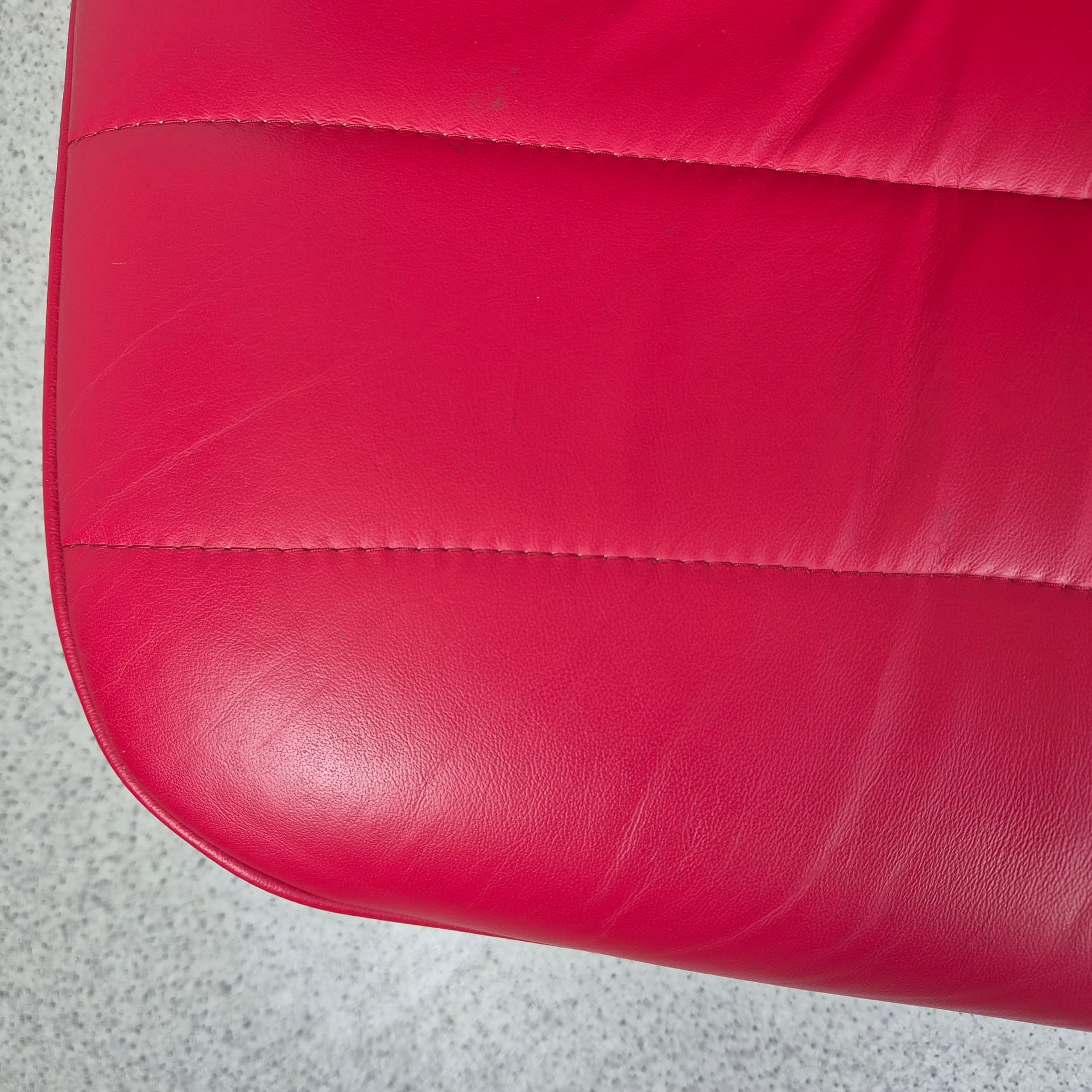 Armchair Breen, red leather, chrome, by S. Hindenes, F. Myhr, Hjellegjerde, Norway, 21st c. - 197798