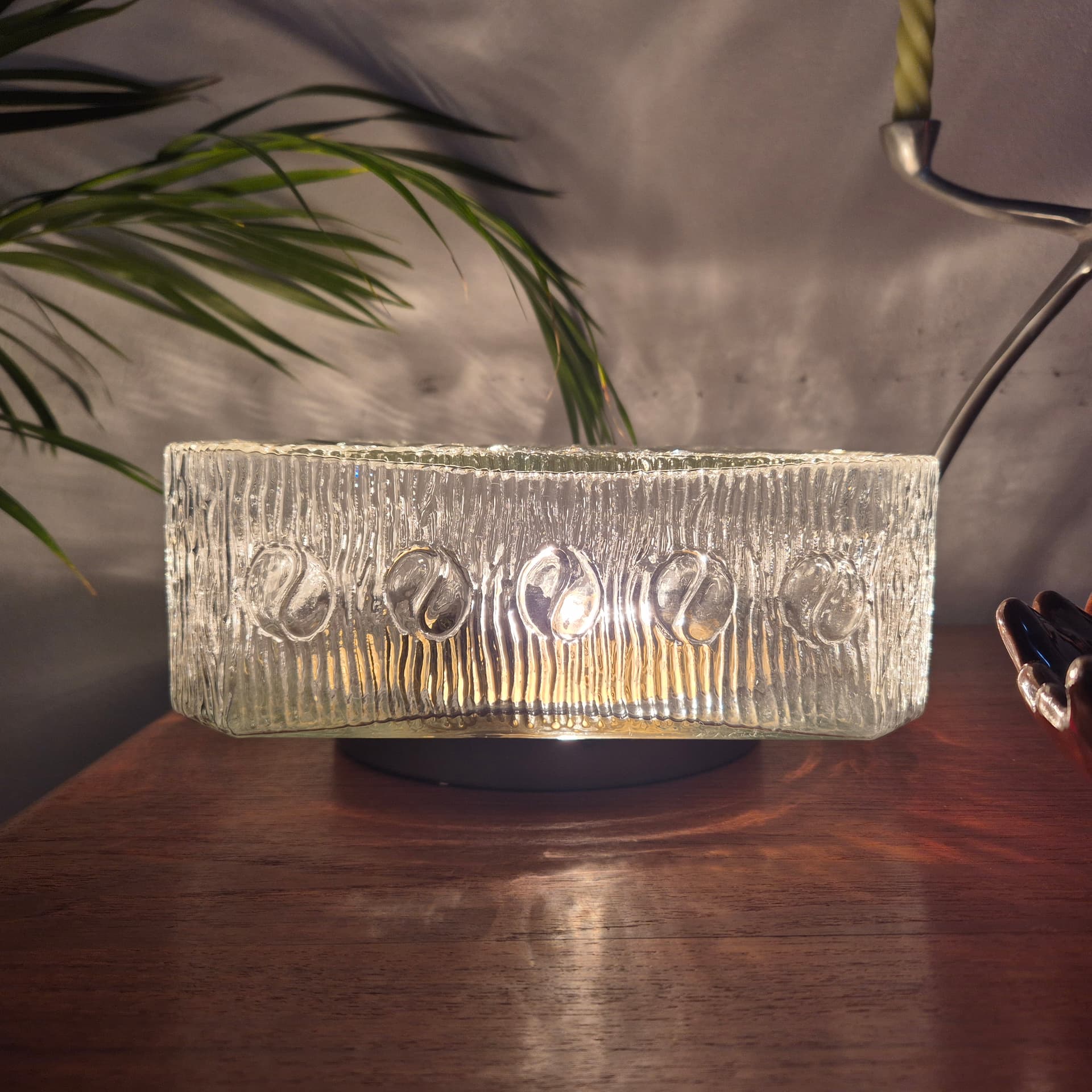 Plafon szklany transparentny, Niemcy, lata 70. - 197824