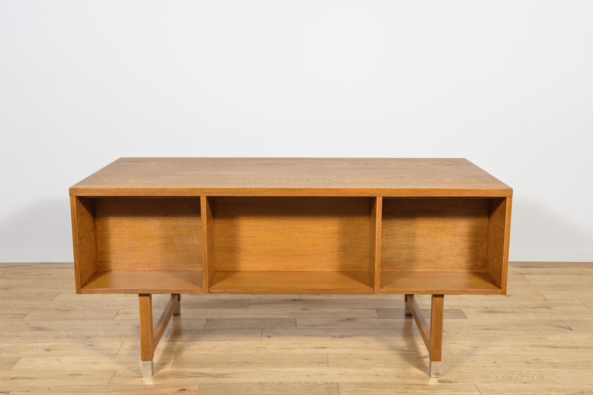 Biurko wolnostojące, dąb jasnobrązowy, stal, Eigil Petersens Møbelfabrik, Dania, lata 70. - 197845