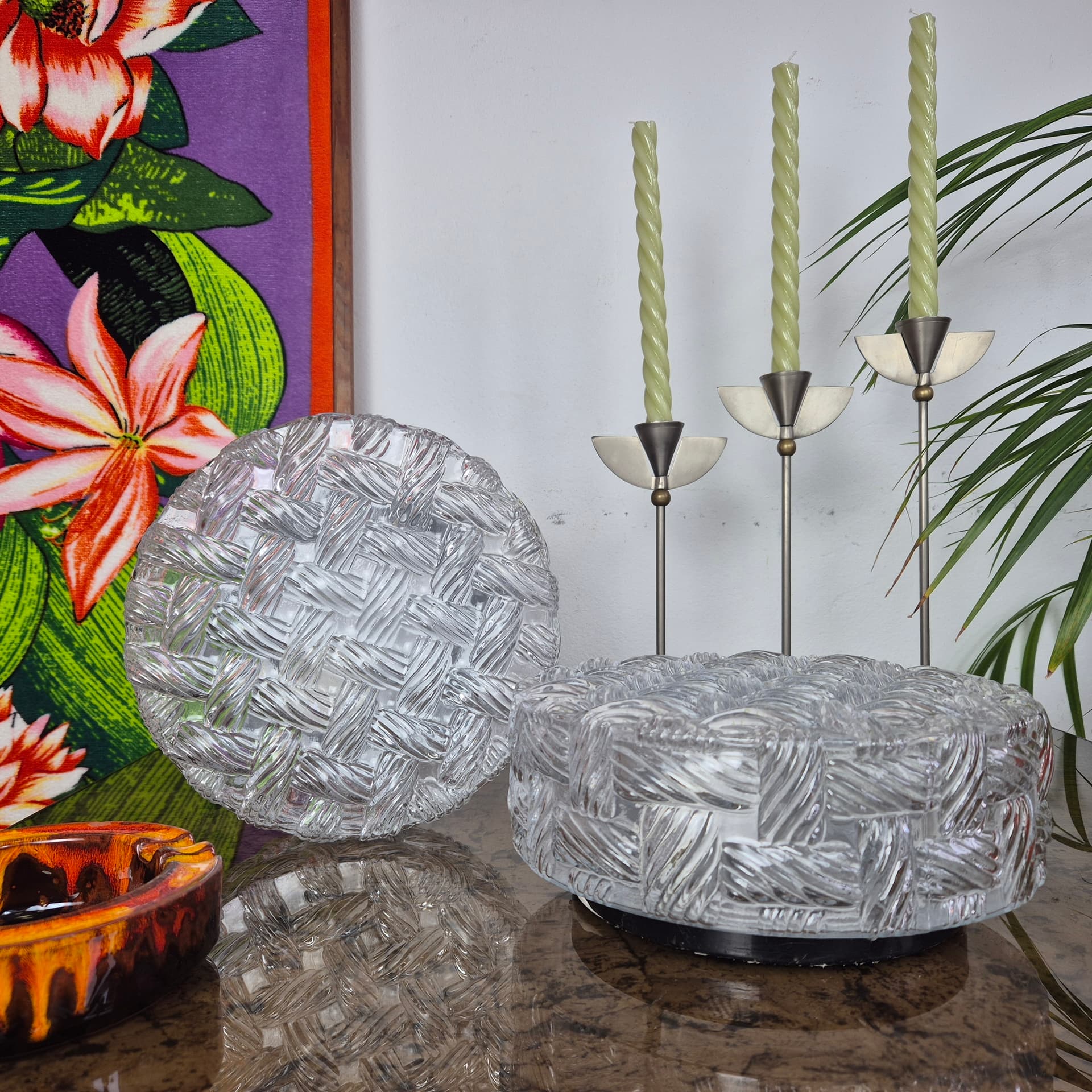 Para plafonów transparentnych, szkło, Niemcy, lata 60. - 197916