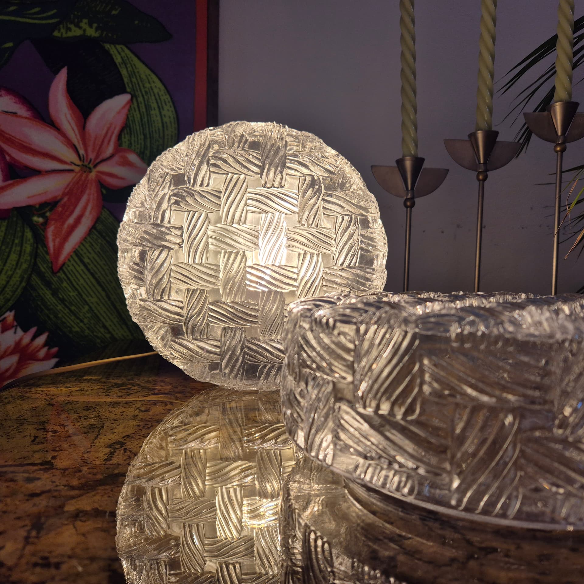 Para plafonów transparentnych, szkło, Niemcy, lata 60. - 197913