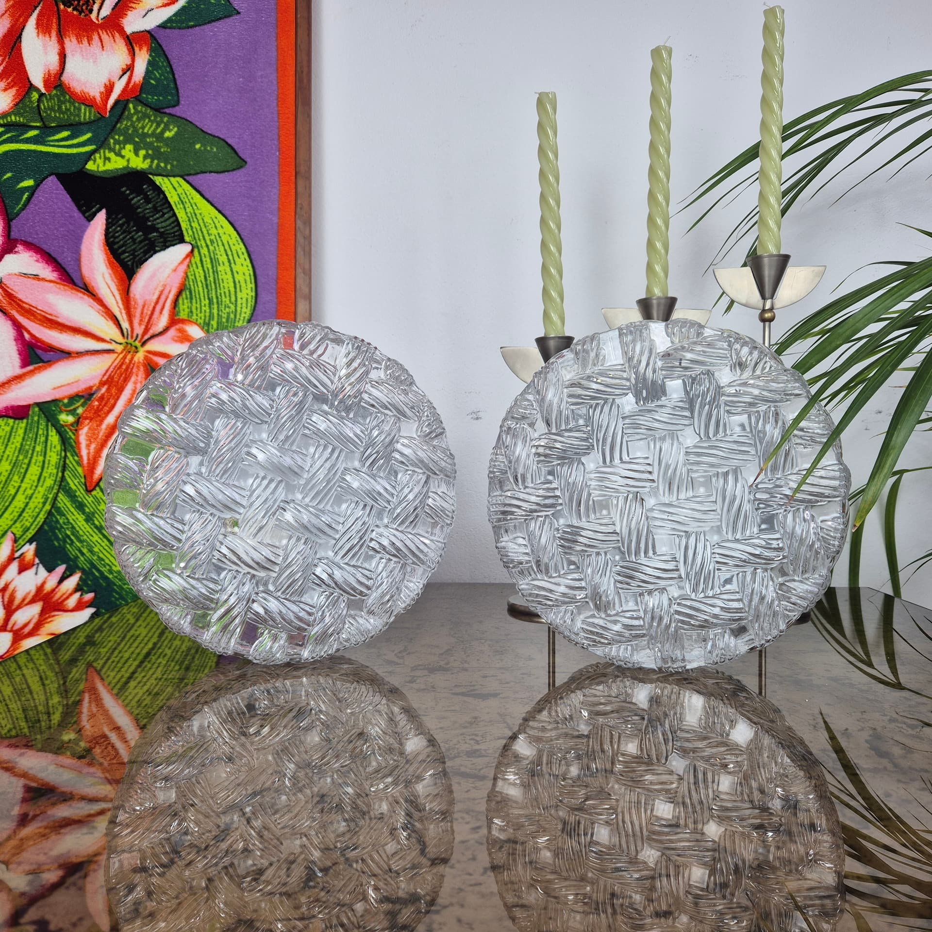 Para plafonów transparentnych, szkło, Niemcy, lata 60. - 197910