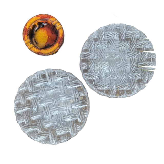 Para plafonów transparentnych, szkło, Niemcy, lata 60. - WYMIARY