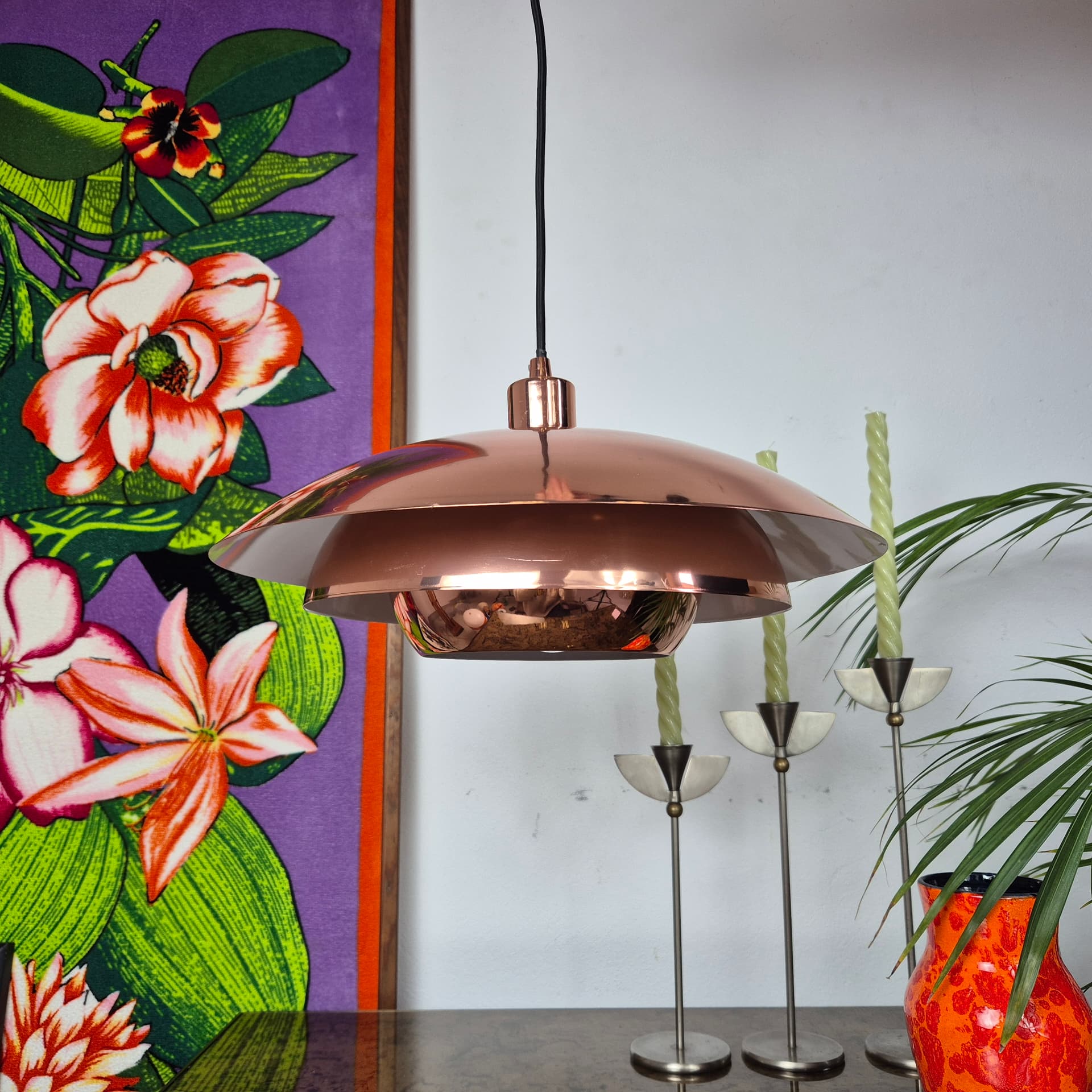 Lampa wisząca, miedź, metal, A/S Ronald, Dania, lata 2000. - 197930