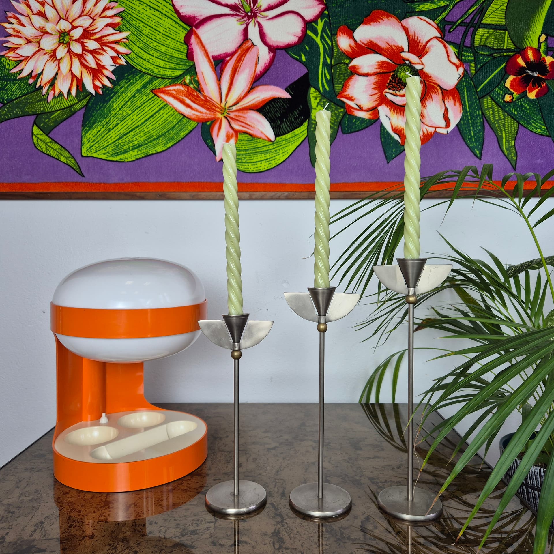 Komplet trzech świeczników Memphis, srebrny, Niemcy, lata 80. - 197937