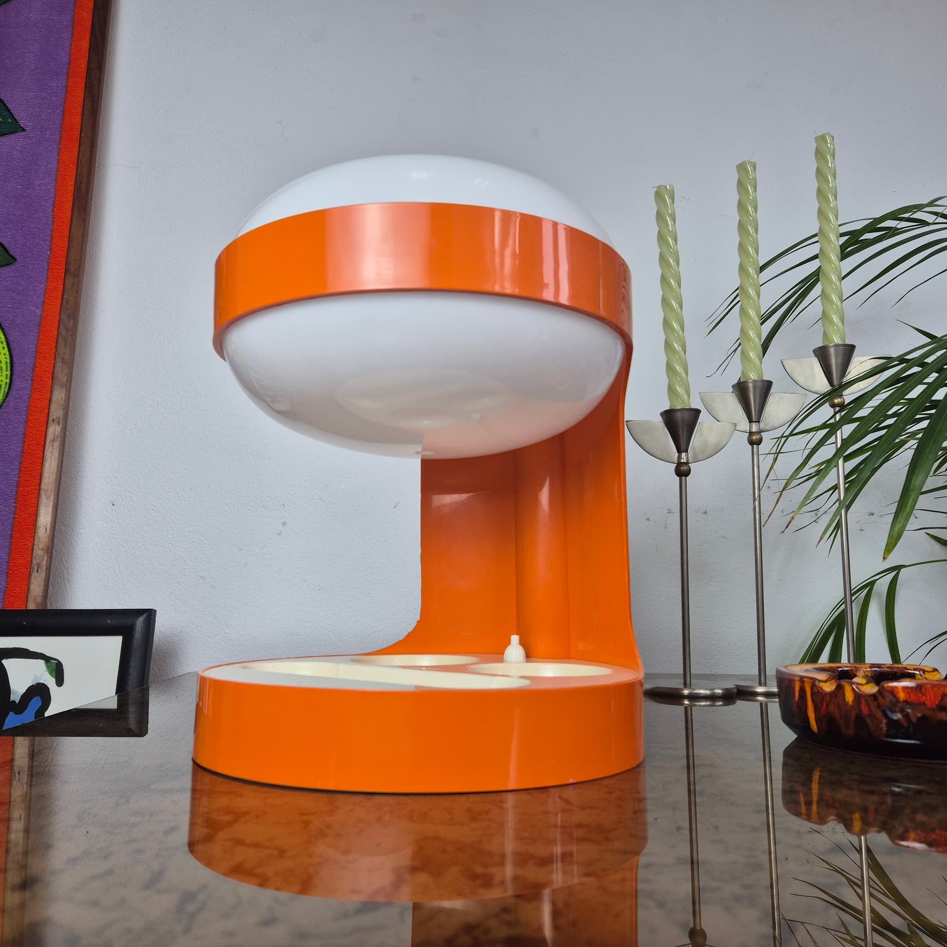 Lamp KD29, orange, plastic, by J. Colombo, Husqvarna, Sweden, 1970s. - 197999