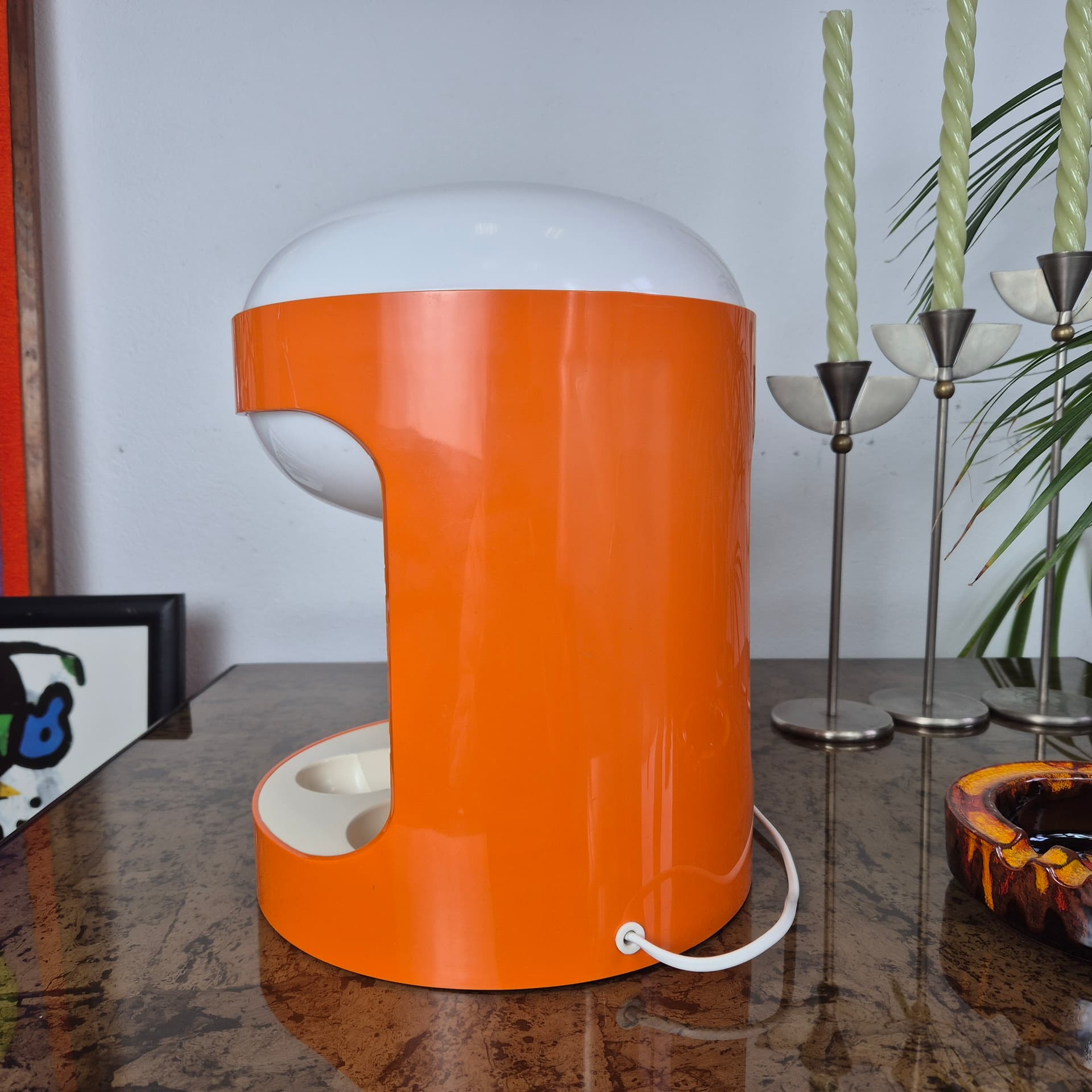 Lamp KD29, orange, plastic, by J. Colombo, Husqvarna, Sweden, 1970s. - 197996
