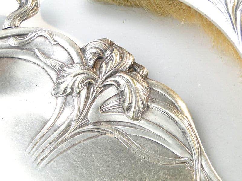 Zestaw stołowy secesyjny, srebrny, mosiądz, Francja, XIX w. - 198010