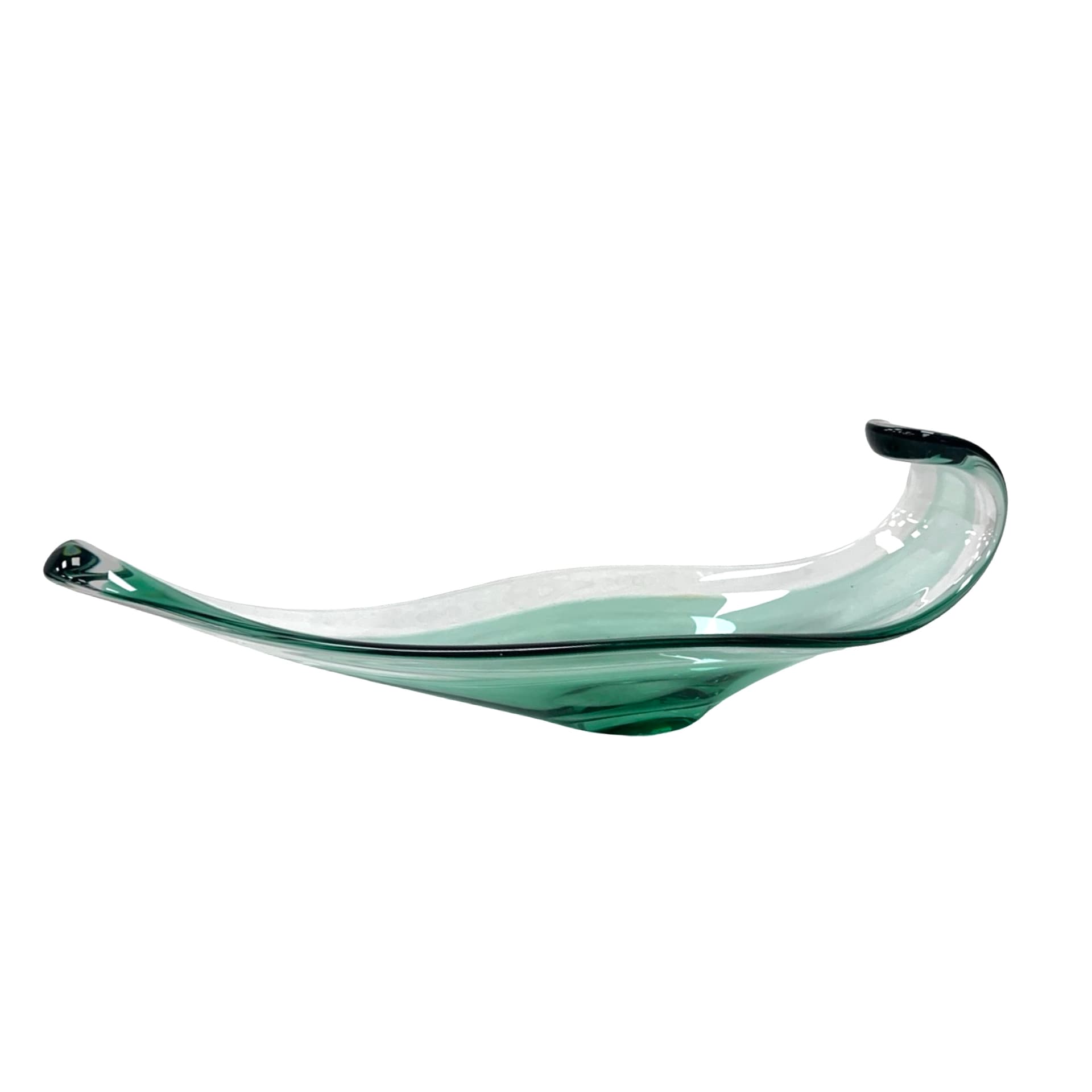 Bowl Murano, green transparent, glass, Italy, 1960s. - 198059