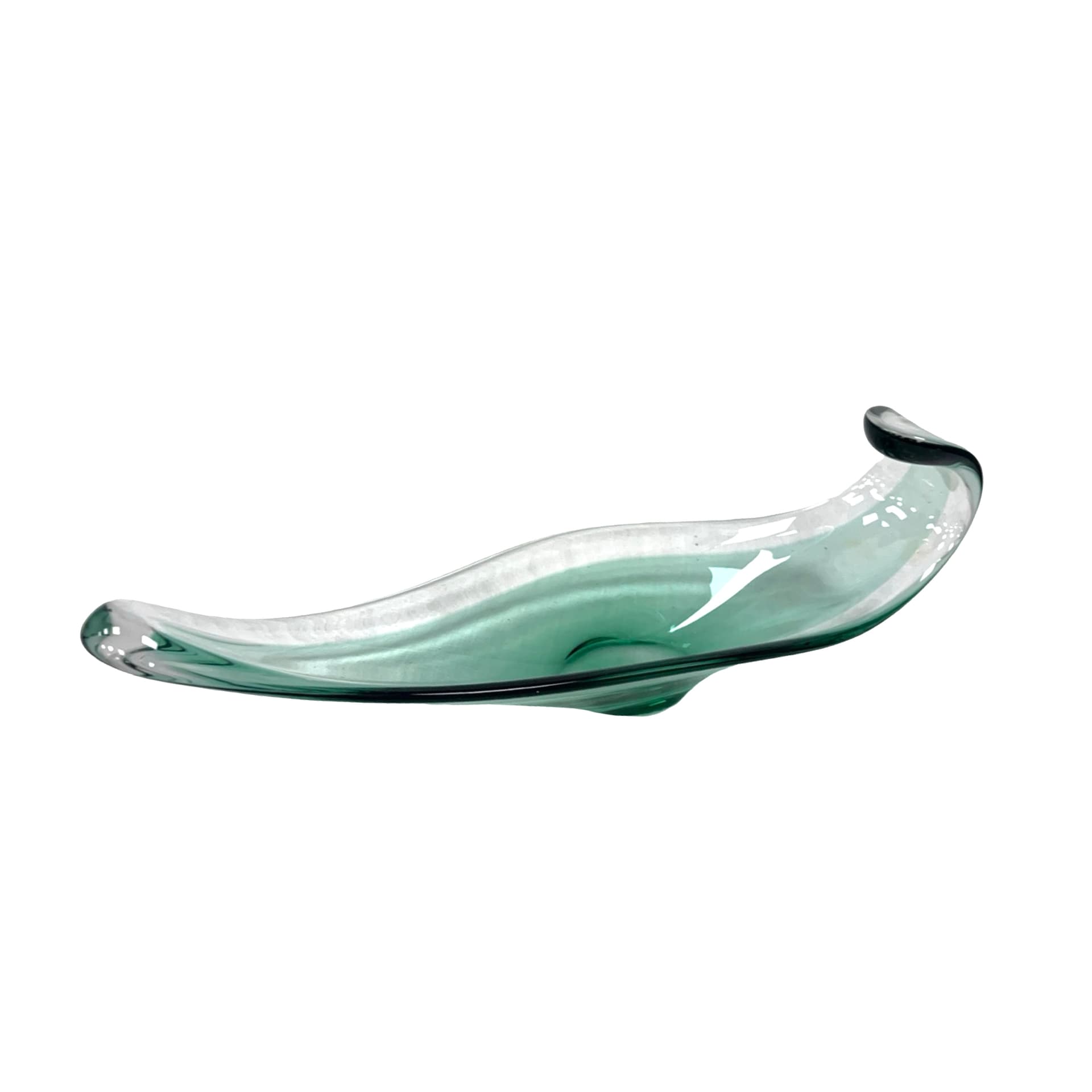Bowl Murano, green transparent, glass, Italy, 1960s. - 198061
