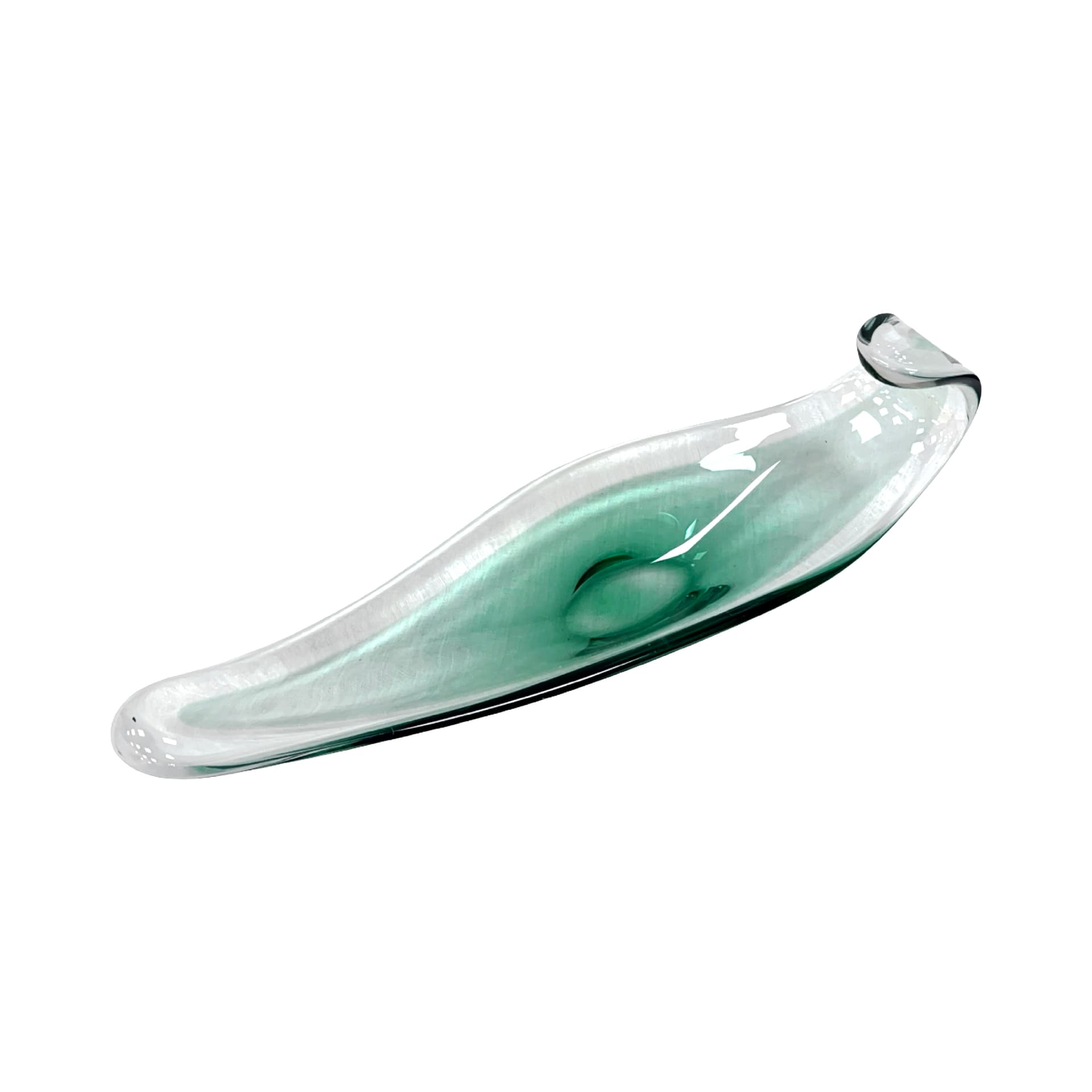 Bowl Murano, green transparent, glass, Italy, 1960s. - 198060