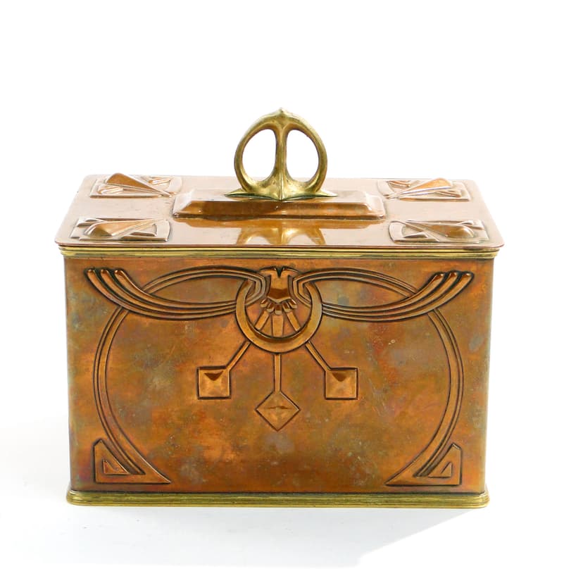 Cukiernica secesyjna, miedź, WMF, Niemcy, początek XX w.