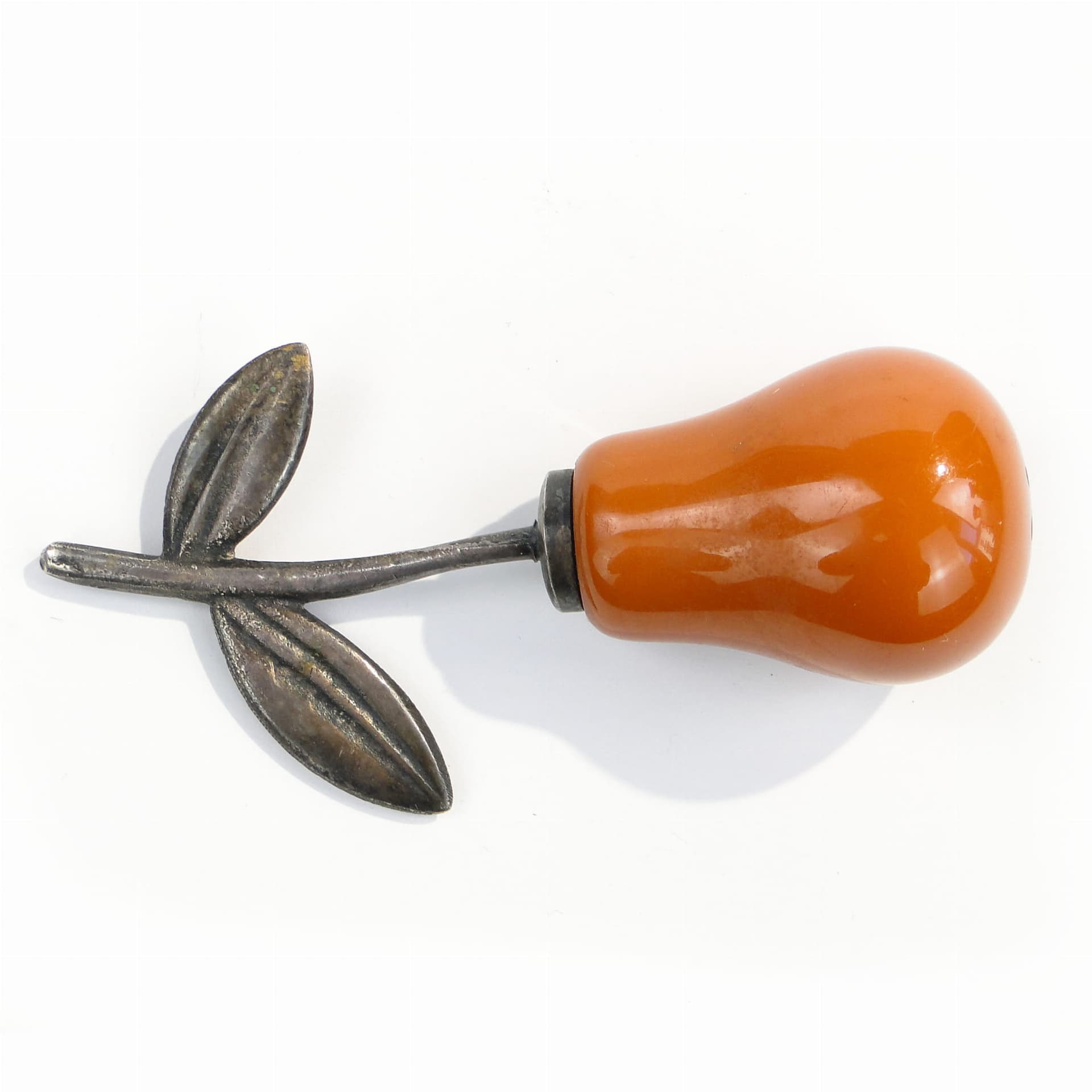 Solniczka Art déco, pomarańczowy bakelit, Niemcy, lata 20. - 198218