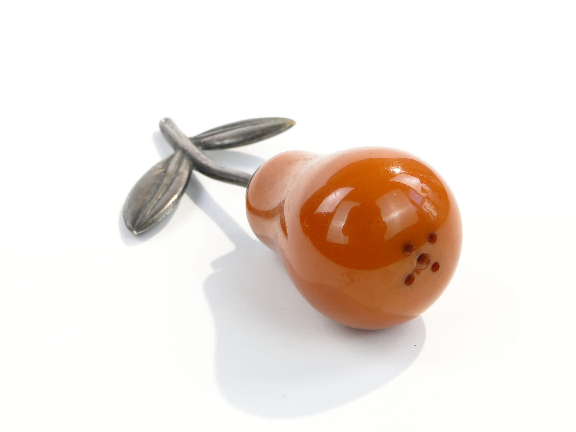 Solniczka Art déco, pomarańczowy bakelit, Niemcy, lata 20. - 198219