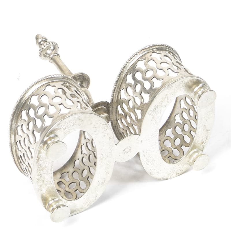 Salt cellar, Art Deco, silver-plated metal, cobalt blue glass, Germany, 1920s - 198227