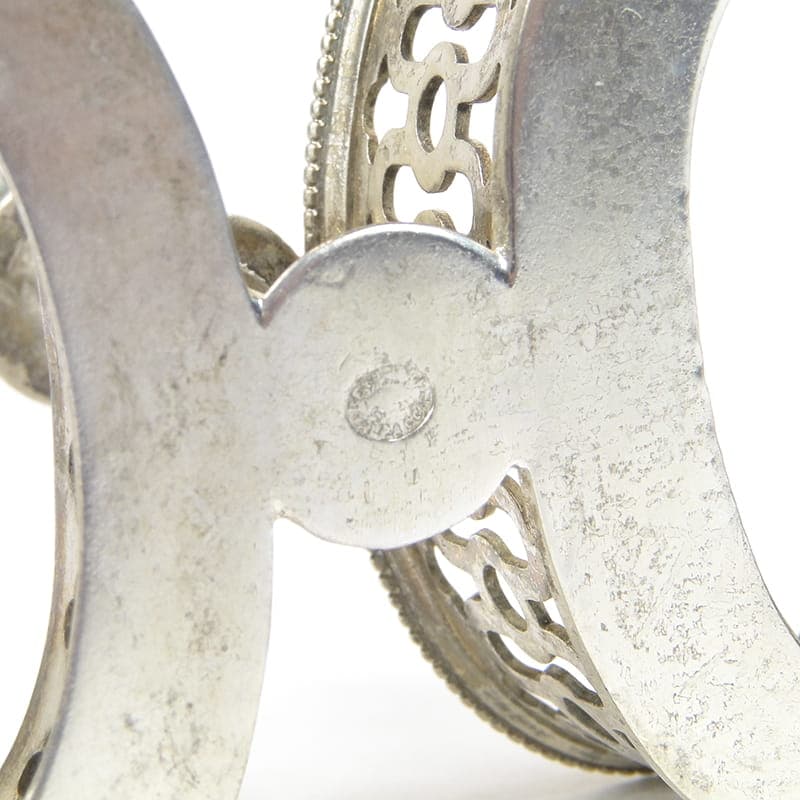 Salt cellar, Art Deco, silver-plated metal, cobalt blue glass, Germany, 1920s - 198222