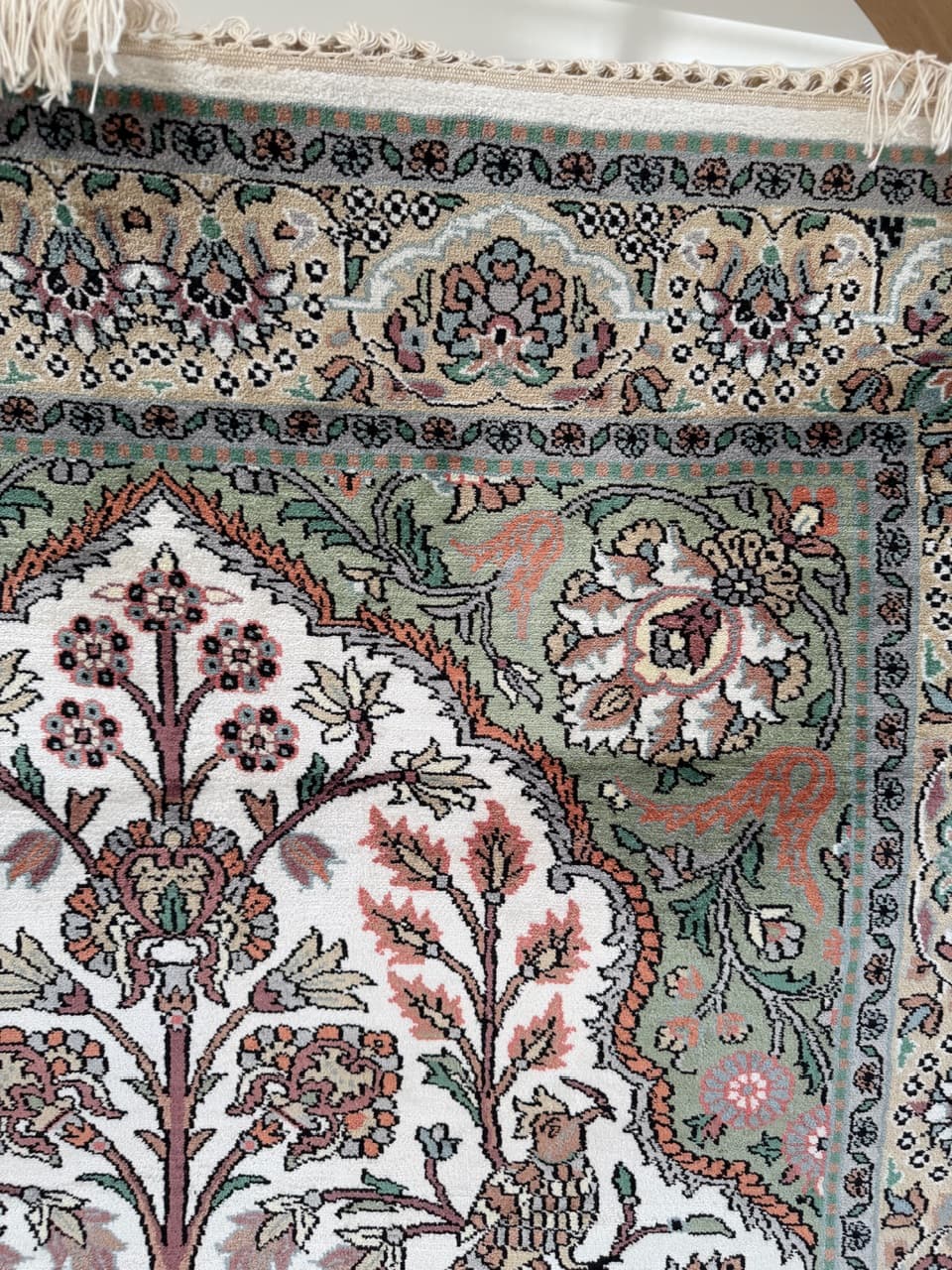 Dywan Ghoum, 195x115 cm, jedwab ivory, Indie - 198243