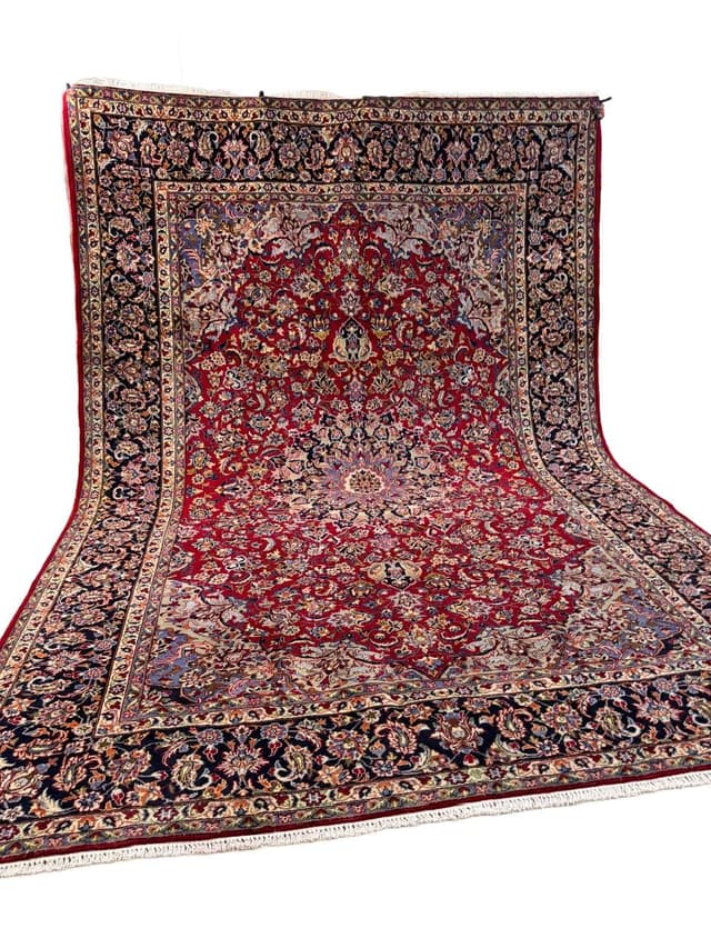 Dywan Keshan 400x285 cm, czerwony, wełna, Iran - WYMIARY