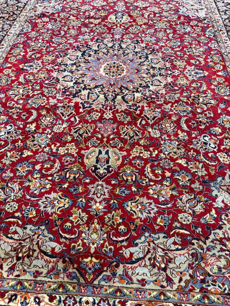 Dywan Keshan 400x285 cm, czerwony, wełna, Iran - 198260