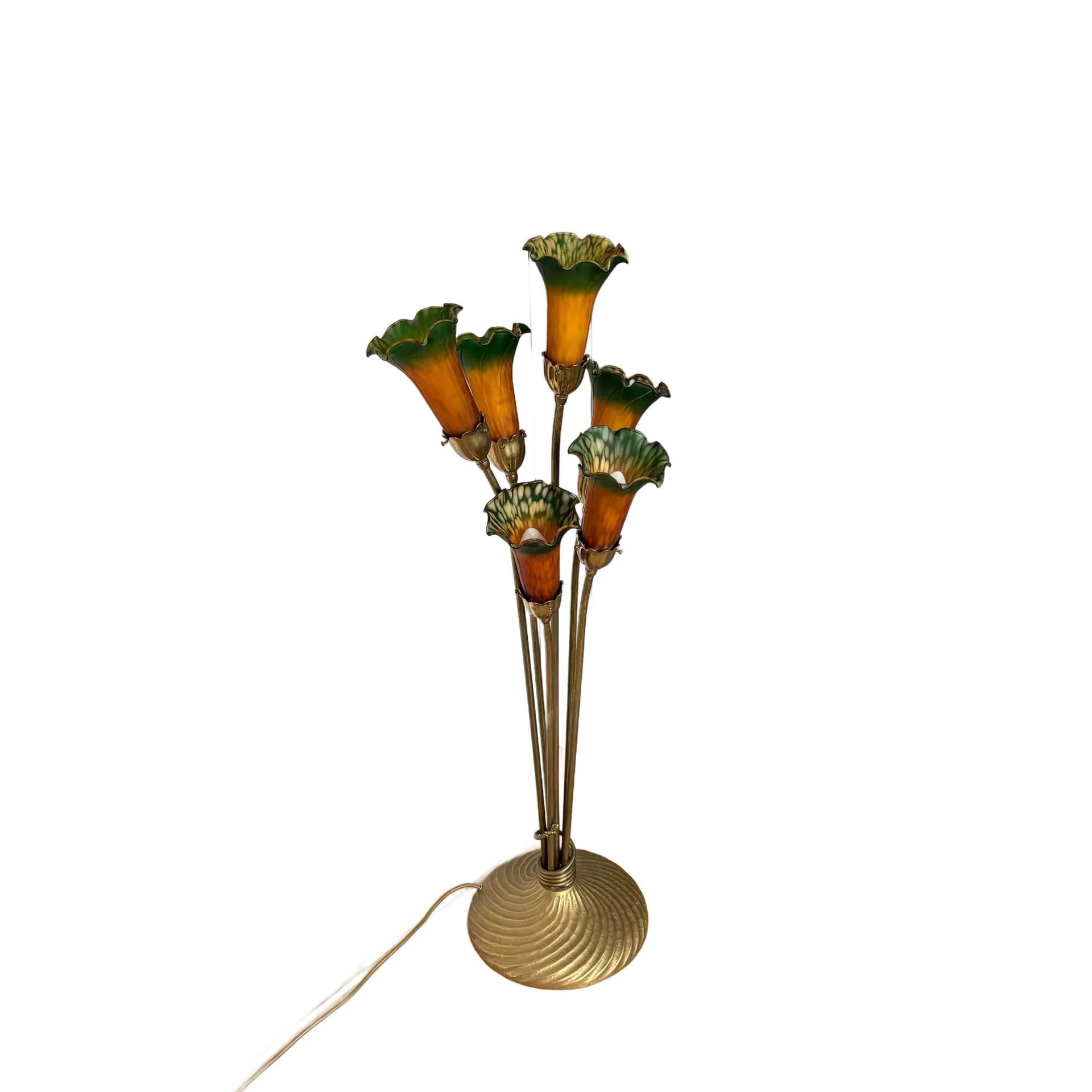 Floor lamp, multicolor, brass, glass, France, 1990s.