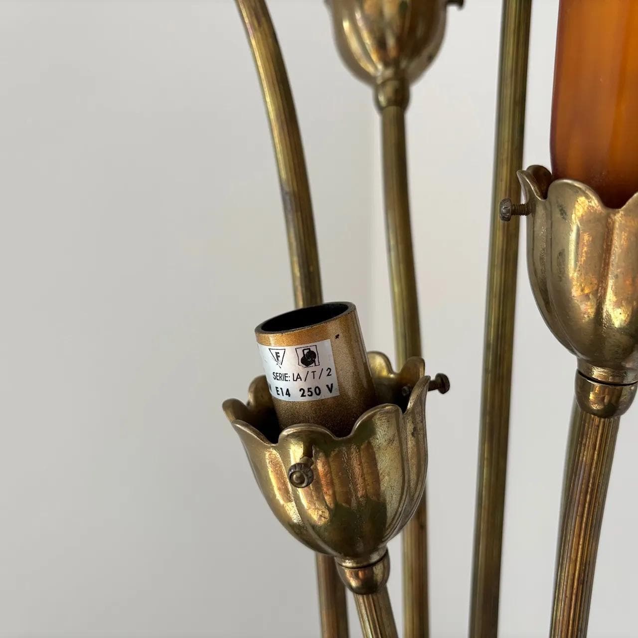 Floor lamp, multicolor, brass, glass, France, 1990s. - 13899