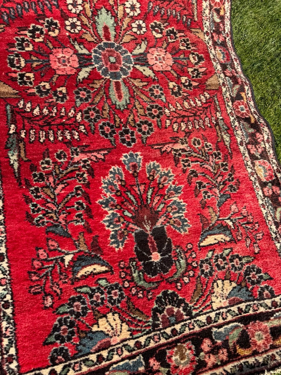 Runner Hamadan 310x105 cm, red wool, Iran - 198287