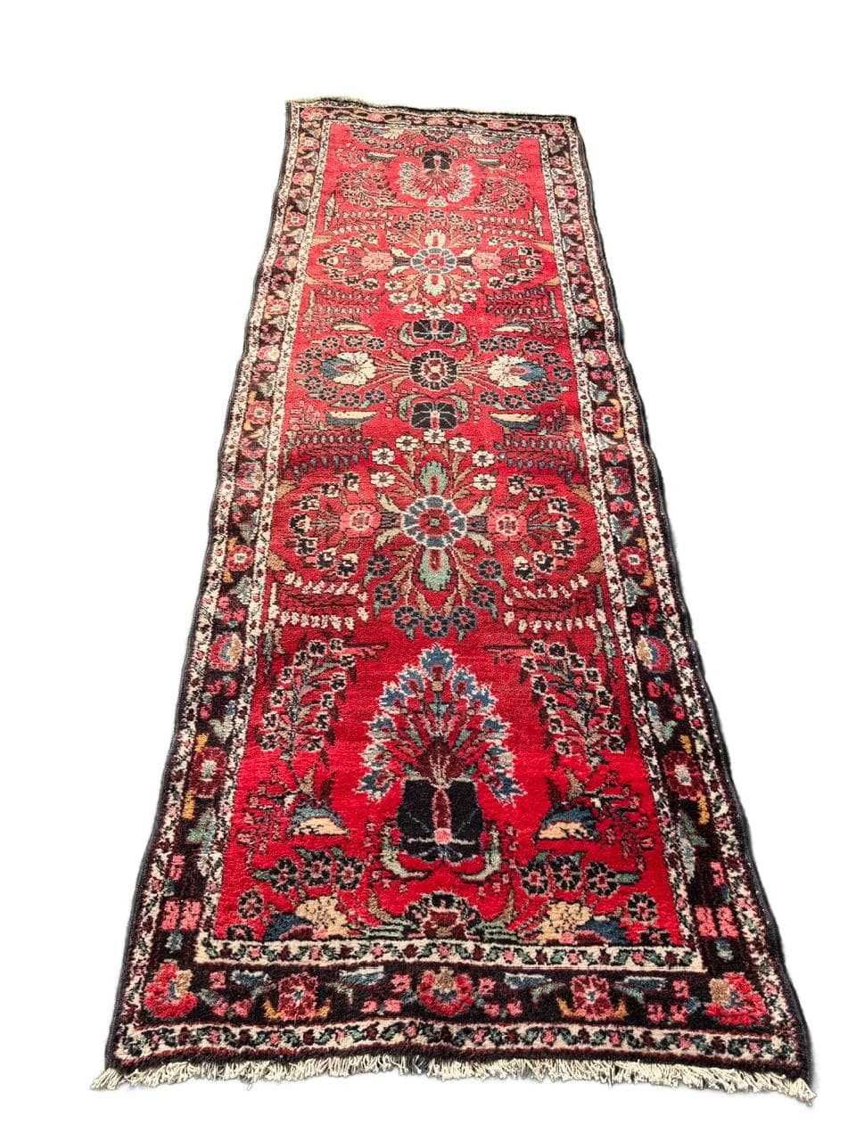 Runner Hamadan 310x105 cm, red wool, Iran